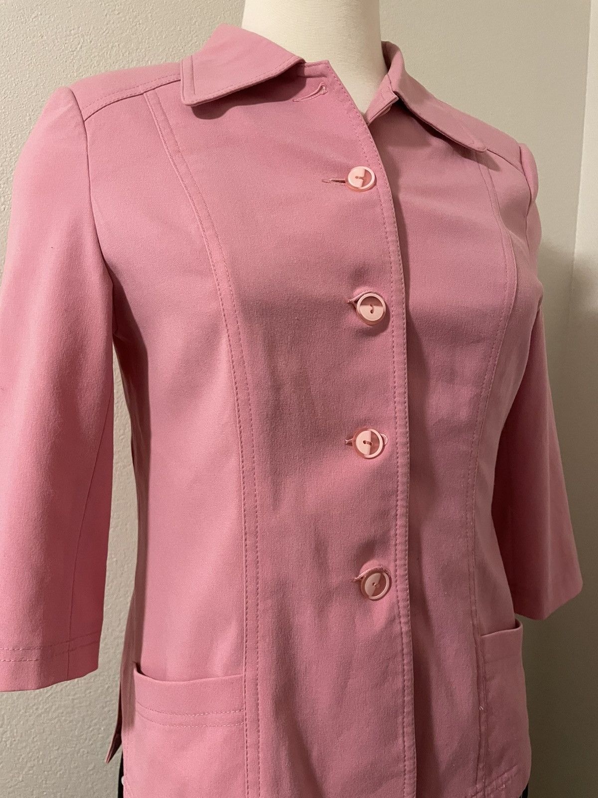 Vintage Pink Retro 3/4 sleeve Blazer Jacket S Size S / US 4 / IT 40 - 3 Thumbnail