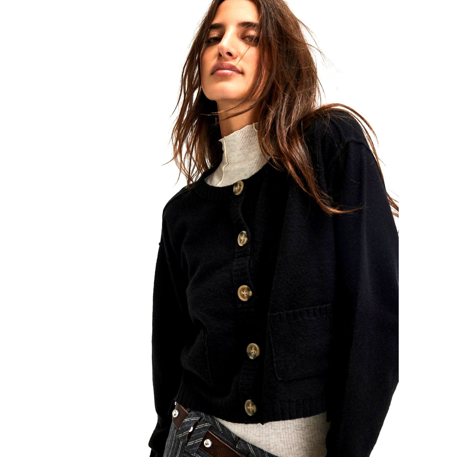 Free People Free People Luna Cardigan Black Size XL Size XL / US 12-14 / IT 48-50 - 6 Thumbnail