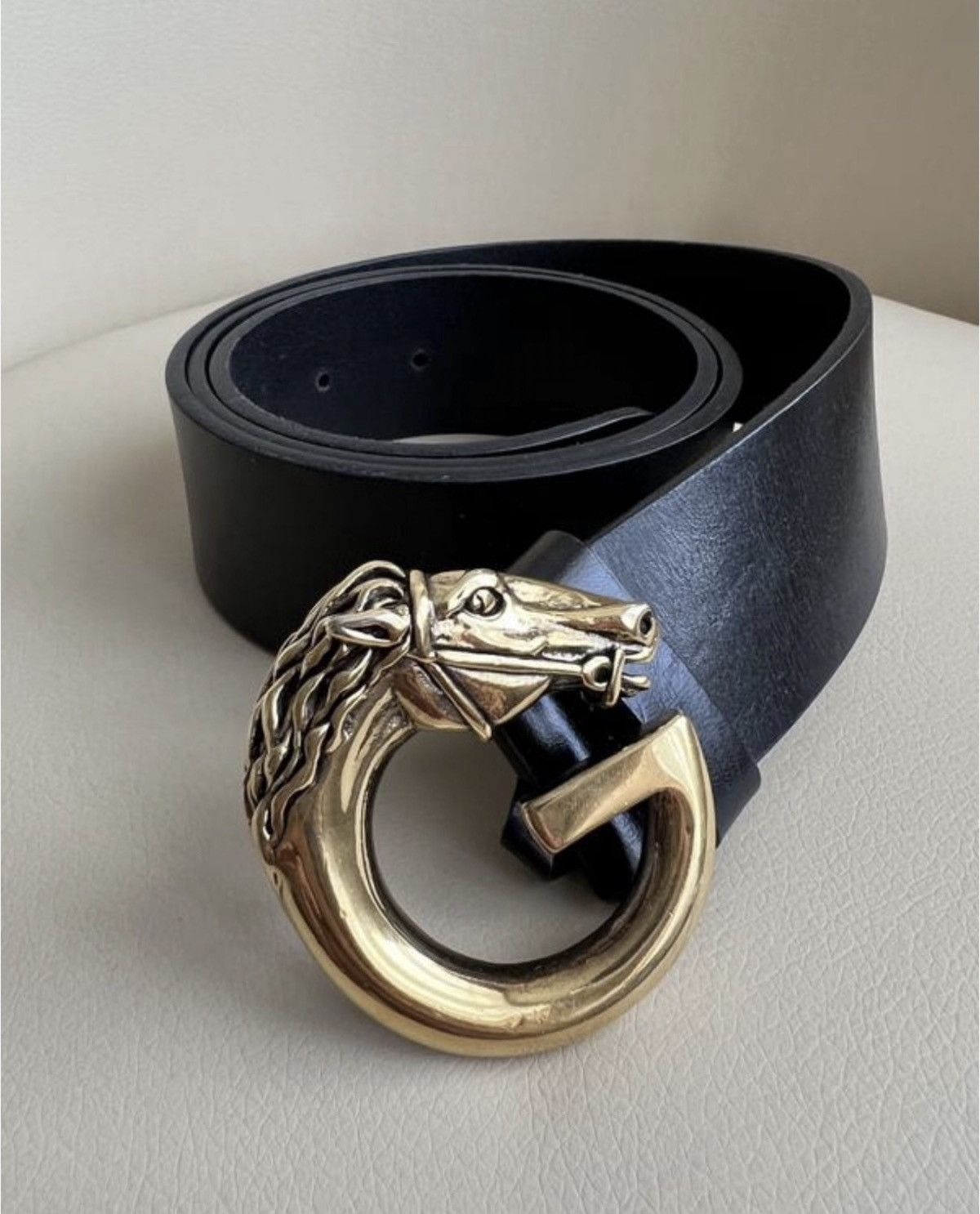 Gucci GUCCI by Frida Giannini Horse Head Buckle Leather Belt Demna Size ONE SIZE - 2 Thumbnail