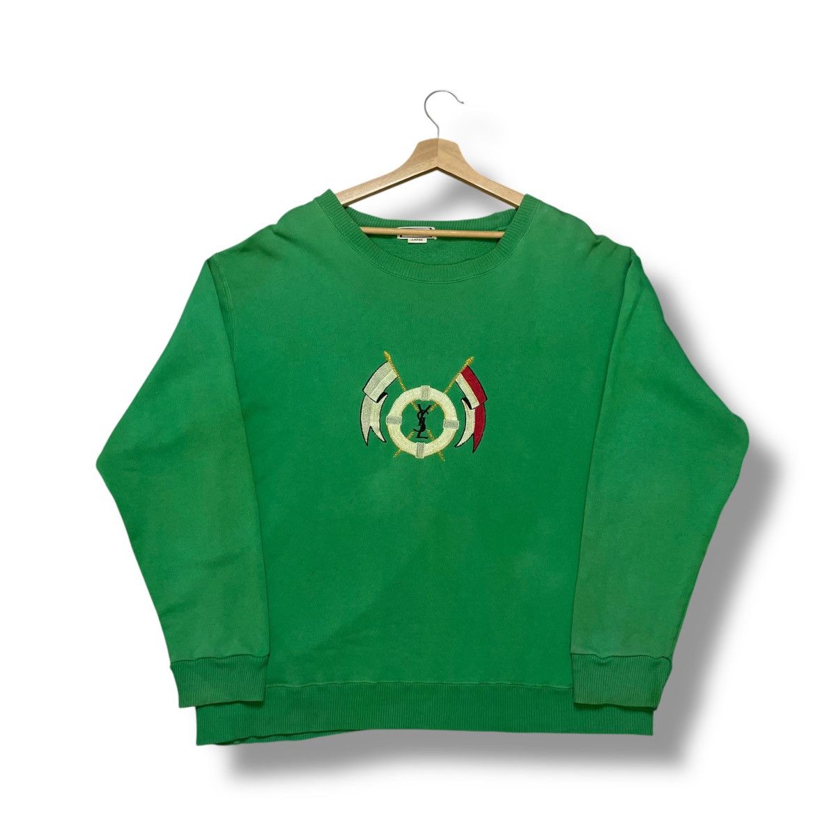 Yves Saint Laurent VINTAGE 80s YVES SAINT LAURENT EMBROIDERED LOGO SWEATSHIRT Size US L / EU 52-54 / 3 - 1 Thumbnail