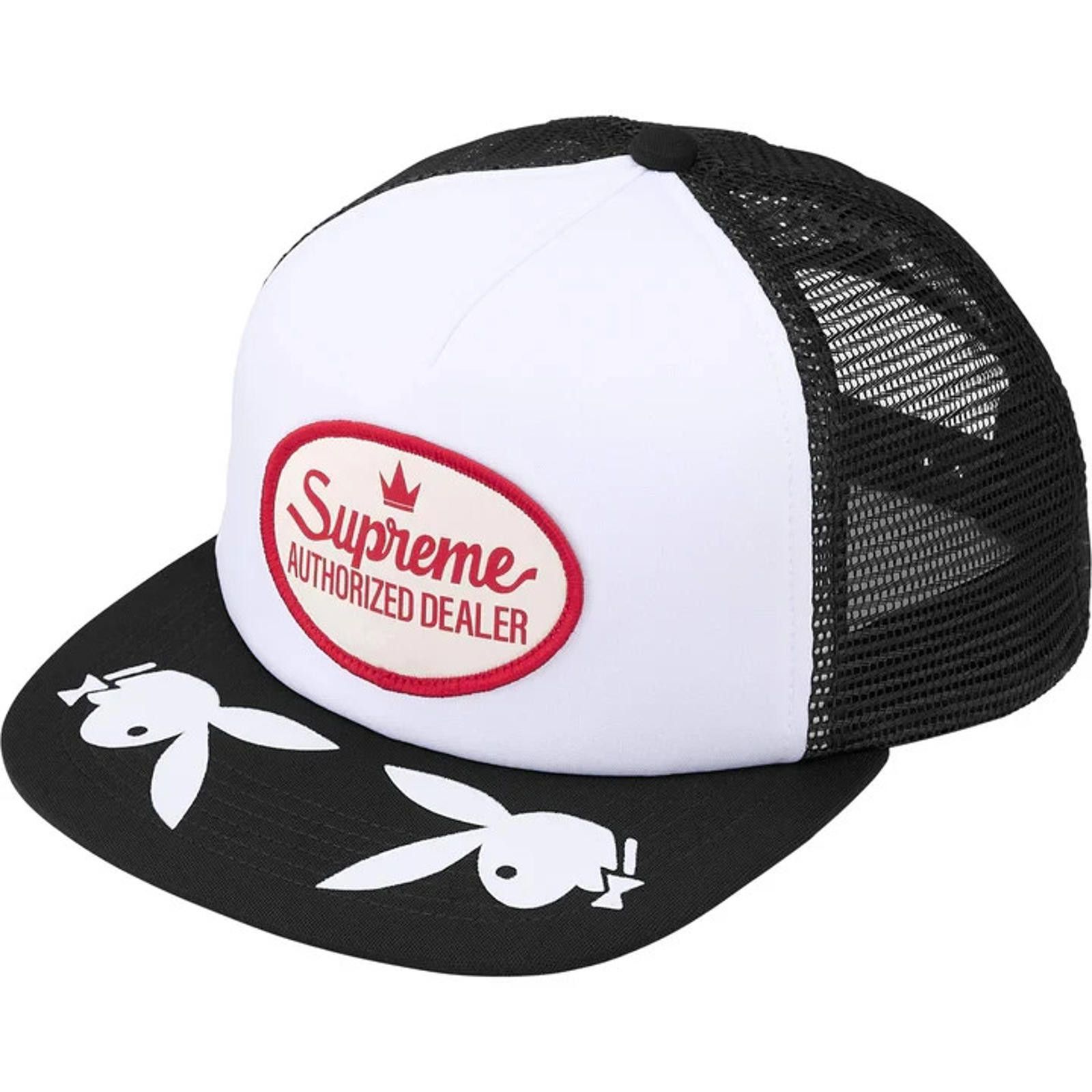 Supreme Supreme name plate mesh back 5-panel trucker hat | Grailed