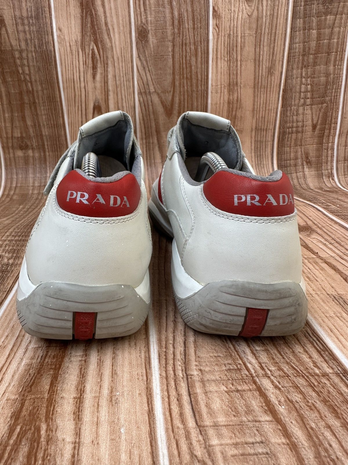 Prada Prada Americas Cup Velcro Straps Red Tab Leather Sneaks Size US 8.5 / EU 41-42 - 10 Thumbnail