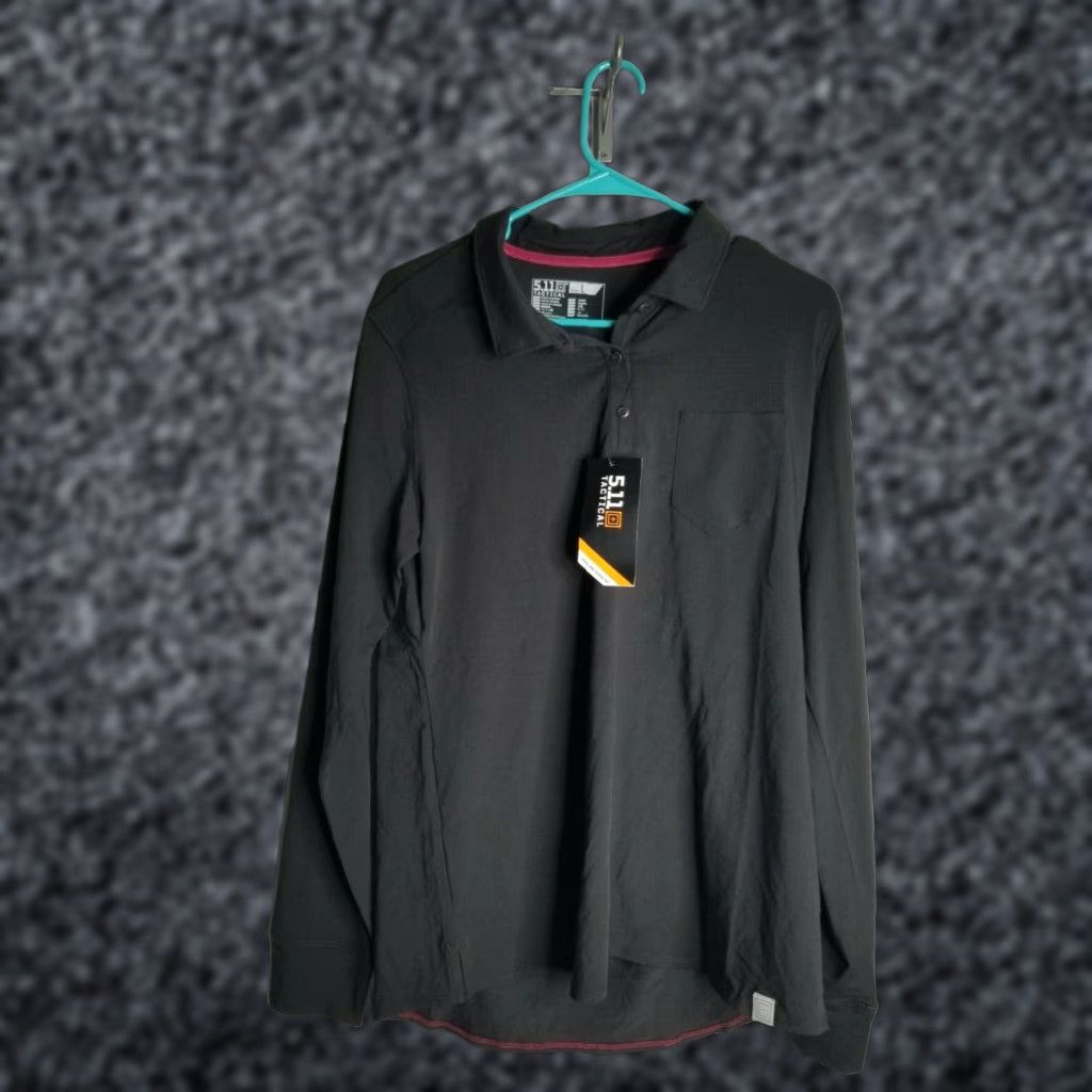 Vintage 5.11 Tactical Women's Long Sleeve Polo Shirt Black L Size L / US 10 / IT 46 - 1 Thumbnail