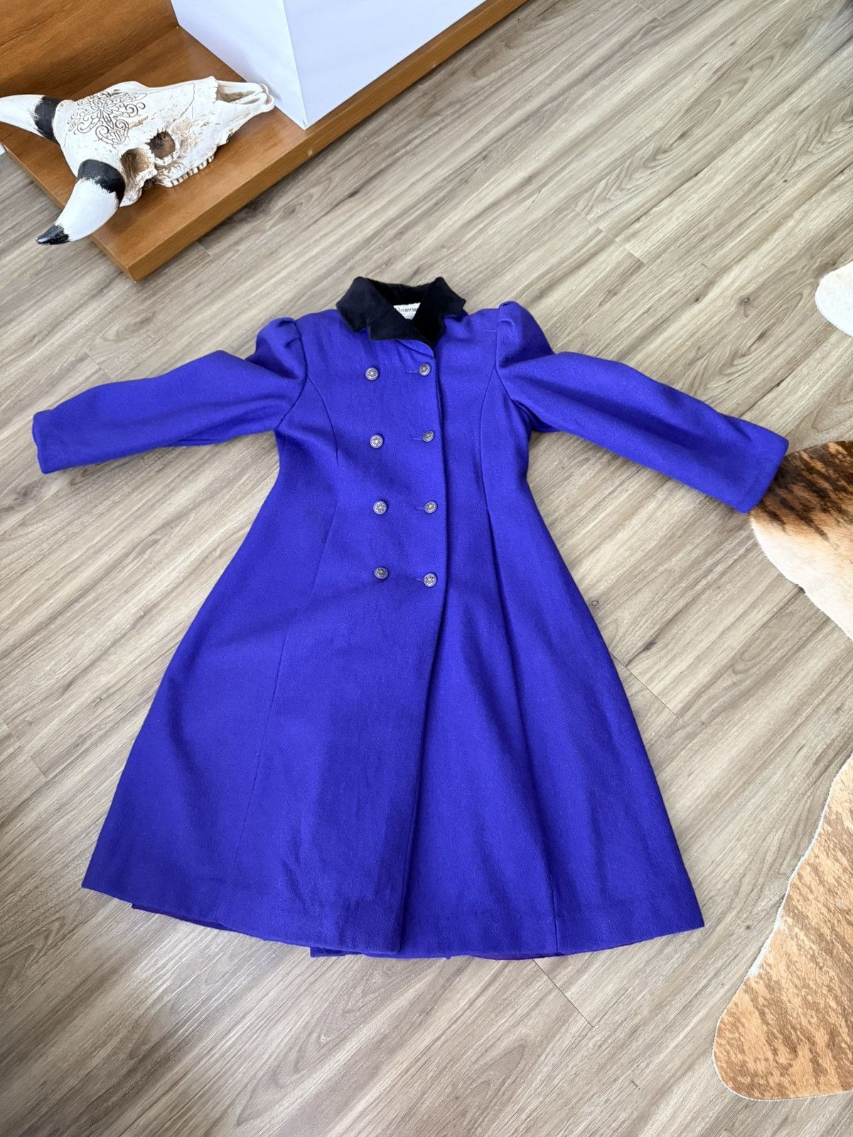 Other Vintage Rothschild Girls Wool Coat Sz 12 Purple Black Velvet Size XS / US 0-2 / IT 36-38 - 1 Thumbnail