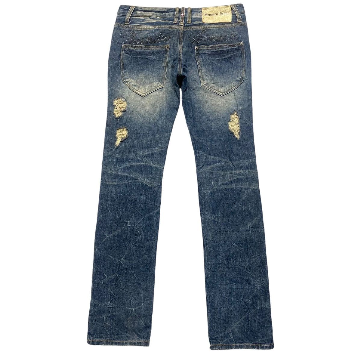 Le Grande Bleu (L.G.B.) Gennaro Denim Studded Distressed Skinny Jeans Size US 30 / EU 46 - 2 Thumbnail