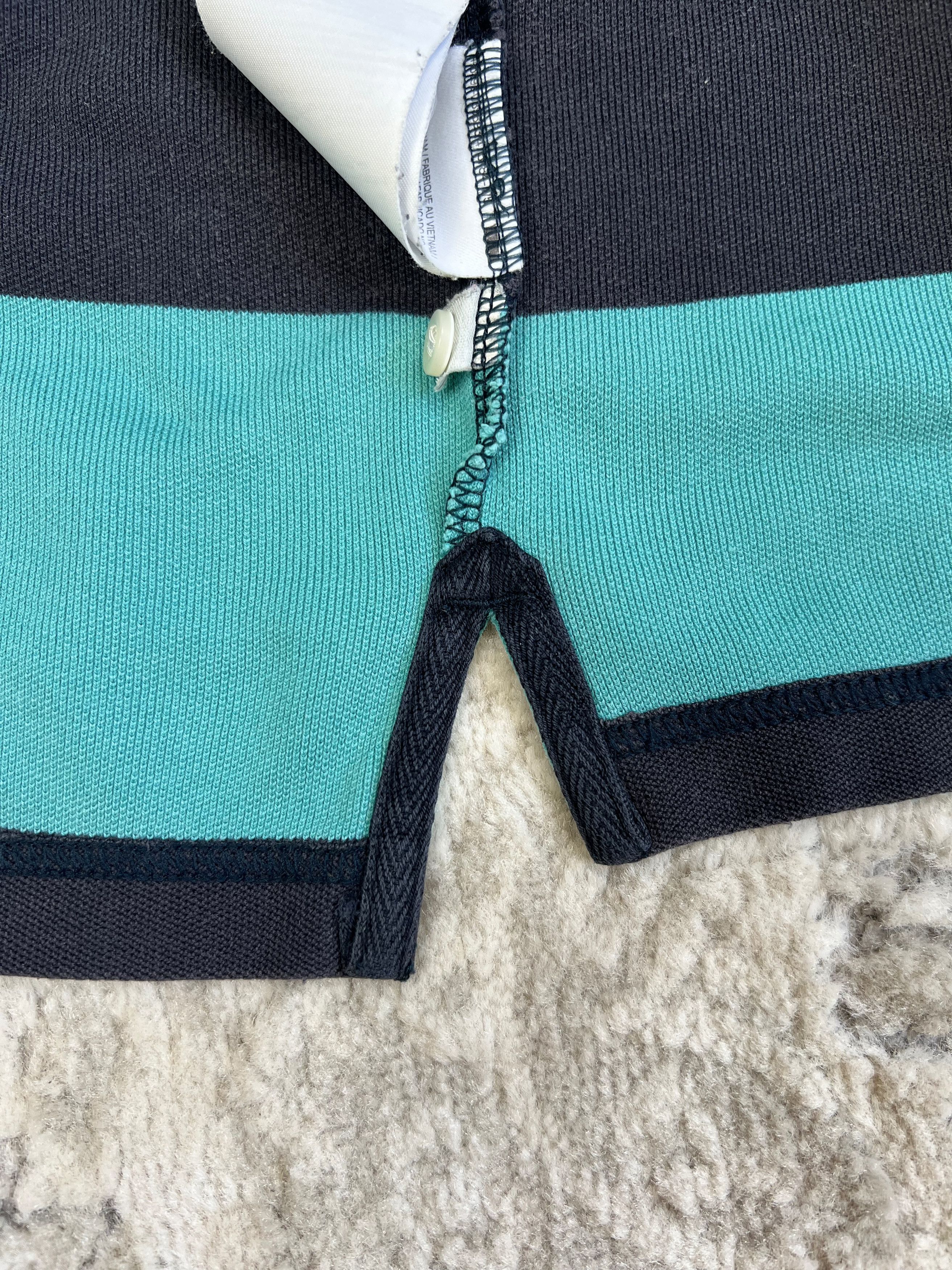 Nike Nike Striped Polo Shirt Teal Navy S/XS Size US S / EU 44-46 / 1 - 17 Thumbnail
