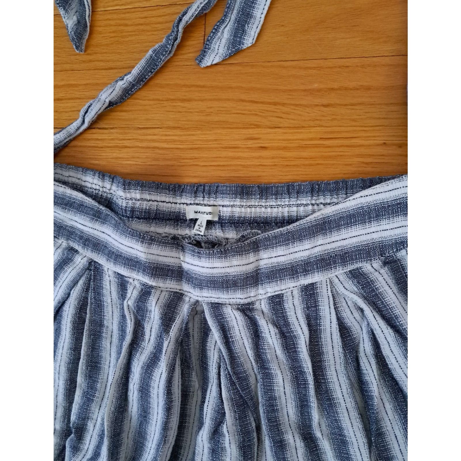 Vintage VINTAGE Max Studio Skirt Woman Long Striped Black&White L Skirt Flare Cotton Strap Womens Size 36" / US 14 / IT 50 - 2 Thumbnail