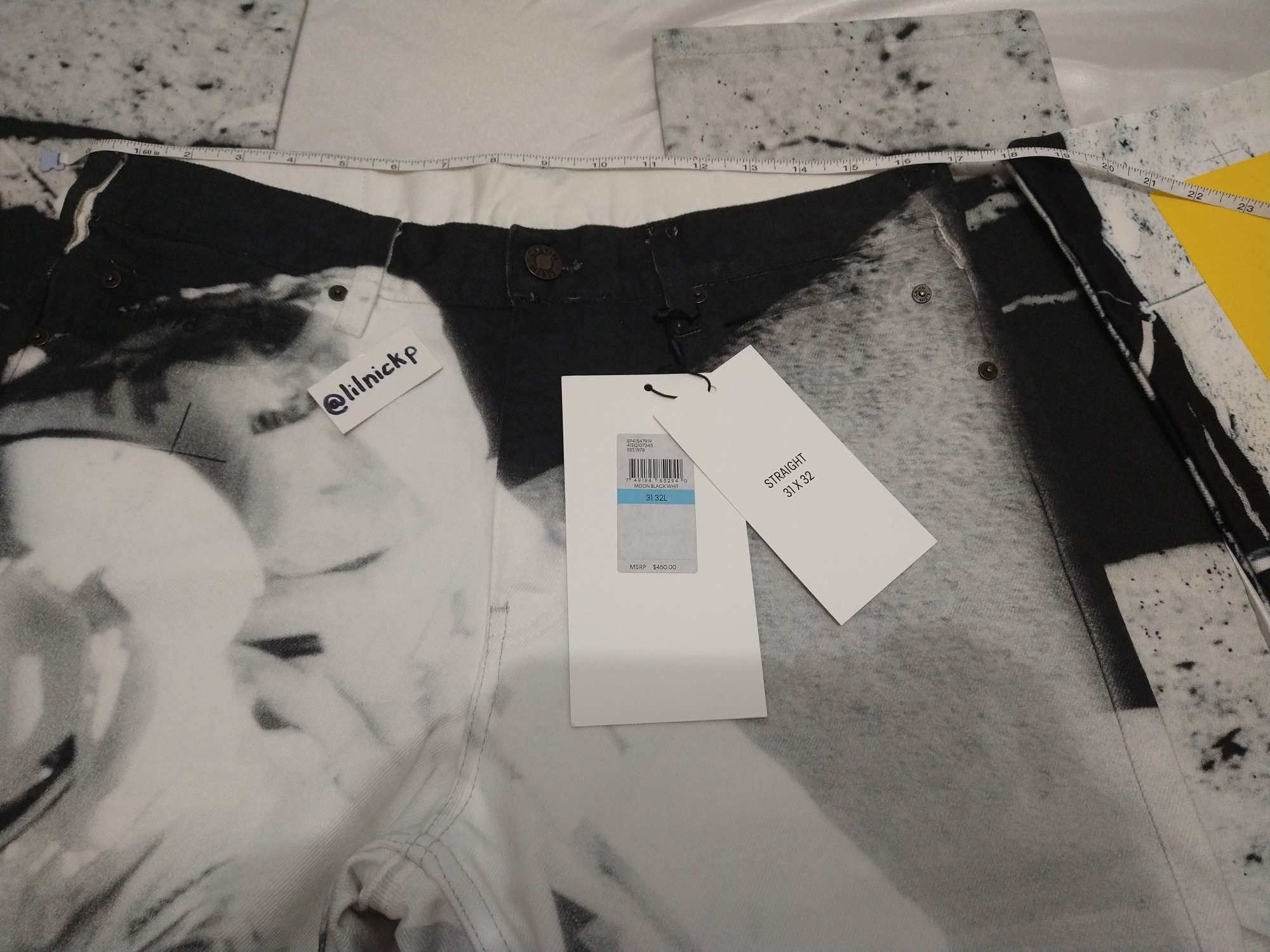 Calvin Klein 205W39NYC EST. 1978 Straight Leg Moon Landings Jeans Size US 31 - 4 Thumbnail