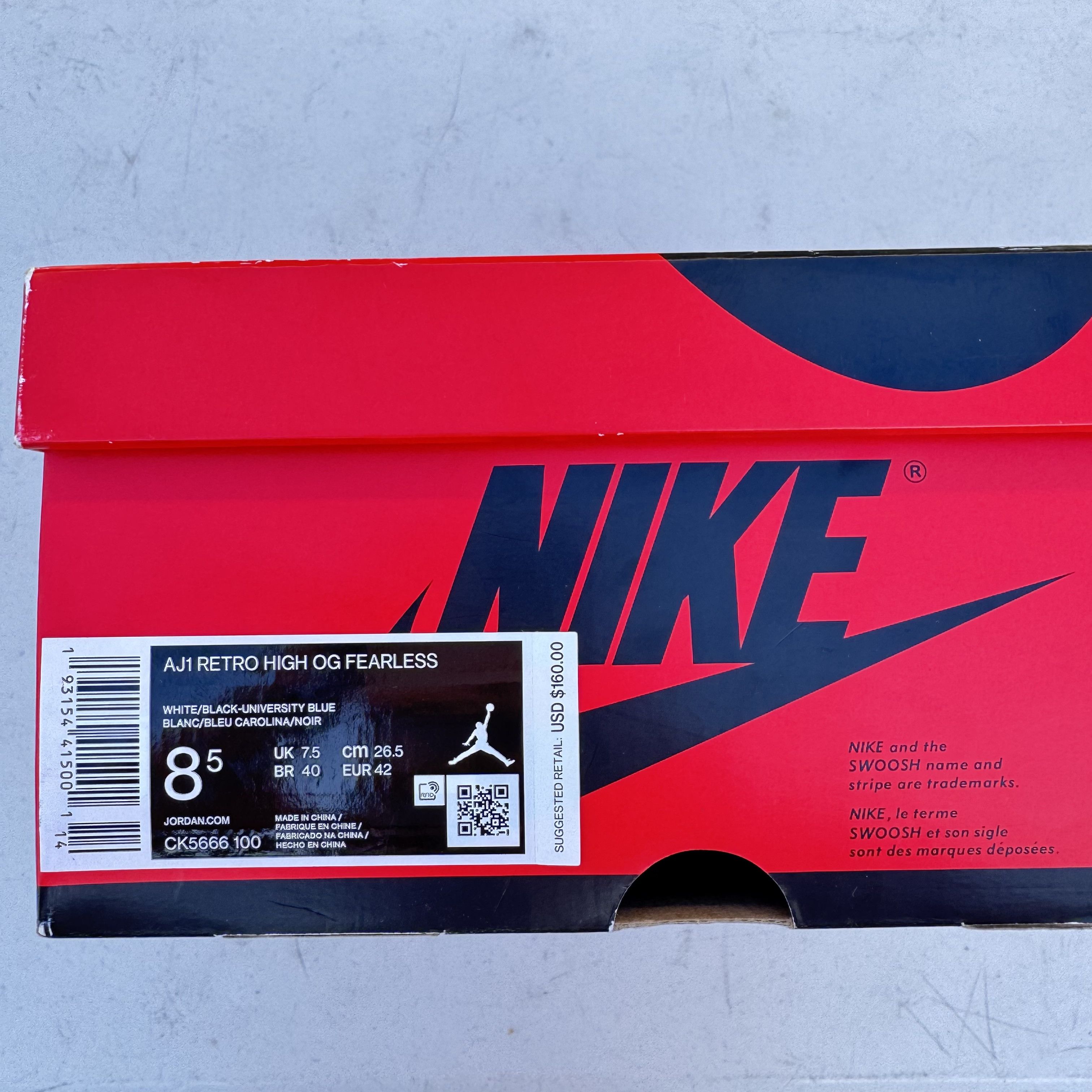 Jordan Brand Air Jordan 1 Retro High OG Fearless Size US 8.5 / EU 41-42 - 8 Thumbnail