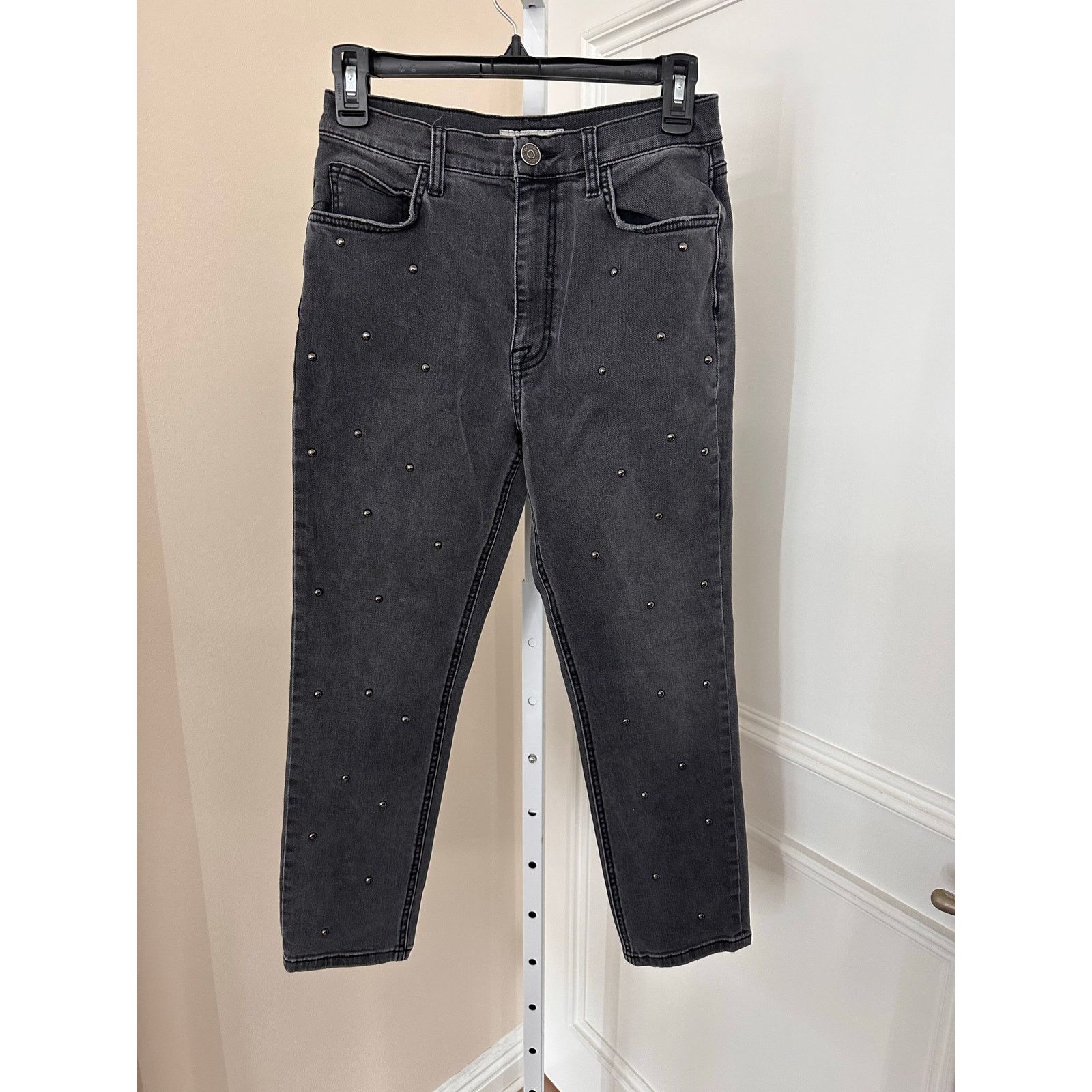 Joie JOIE Washed Onyx Pereh Studded Jeans Charcoal size 28 Size 28" / US 6 / IT 42 - 5 Thumbnail