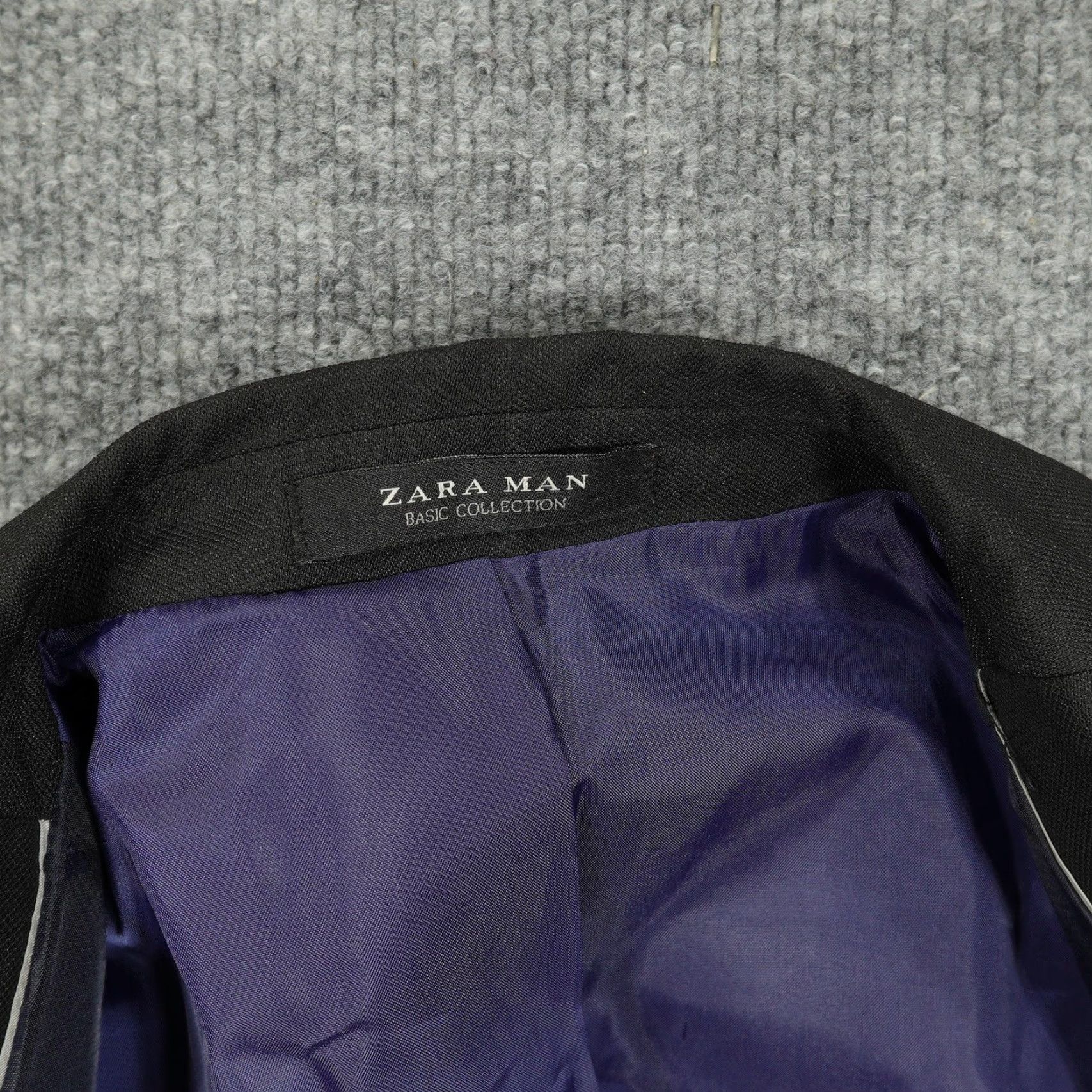 Zara VINTAGE? No — Zara Man Basic Collection Blazer Mens 36 Black Two Button Suit Jacket Lined Size 36R - 6 Thumbnail
