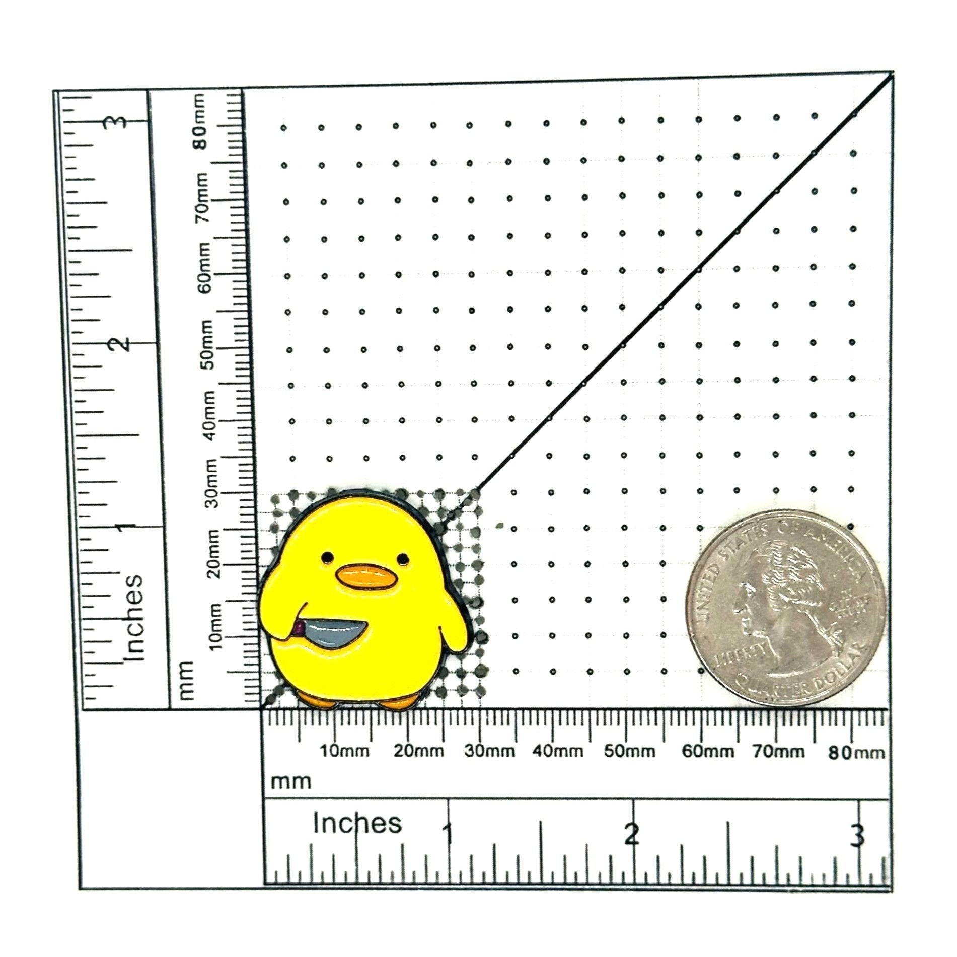 Other 🤩Cute Yellow Duck Chick With Knife Enamel Pin Badge Animal Size ONE SIZE - 6 Thumbnail