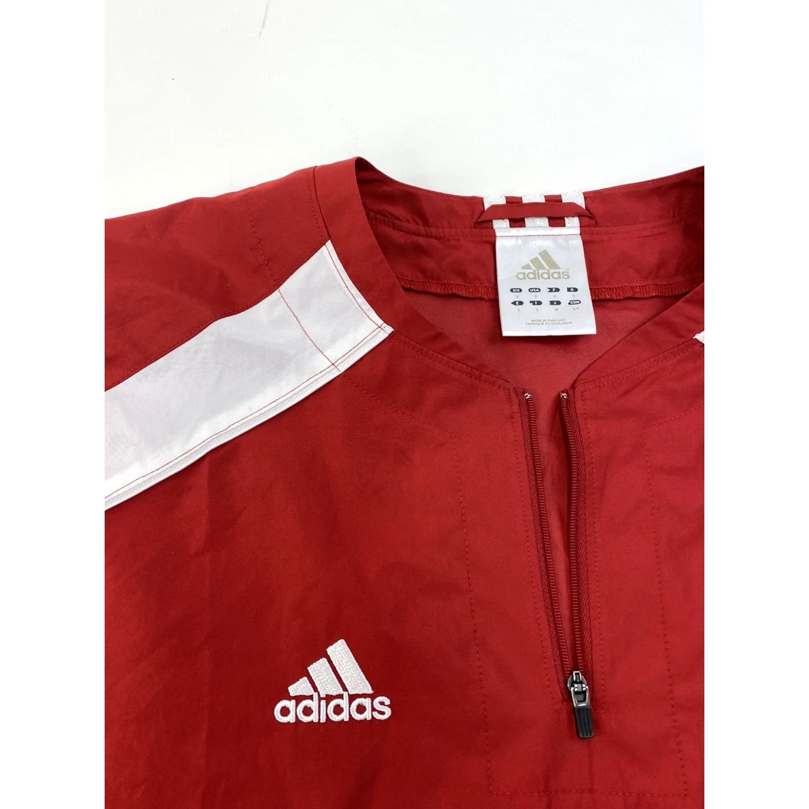 Adidas Adidas Cage Jacket Mens Small Red Baseball Softball 1/4 Zip Short Sleeve Icon Size US 29 - 3 Thumbnail