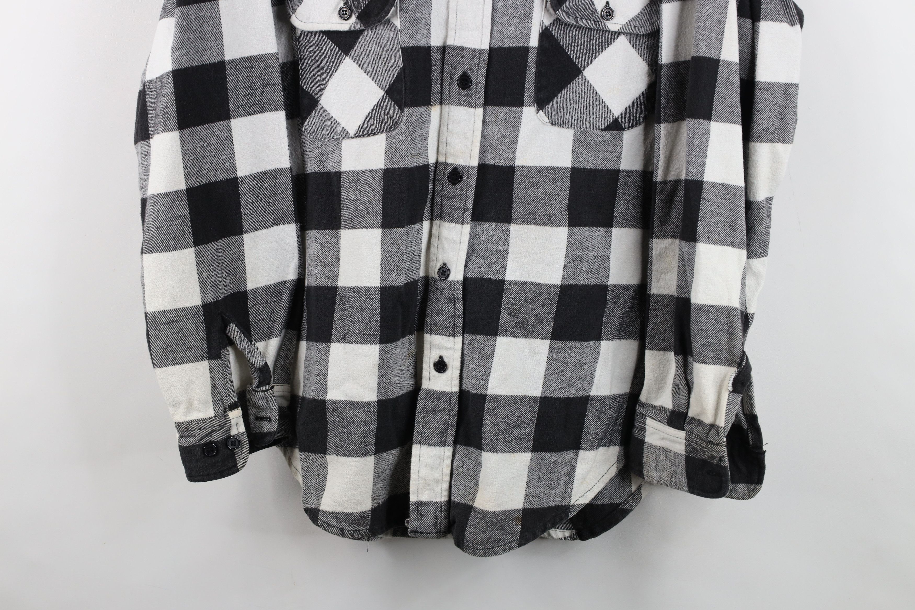 Dickies Vintage 90s Dickies Heavyweight Flannel Button Shirt Plaid Size US L / EU 52-54 / 3 - 3 Thumbnail
