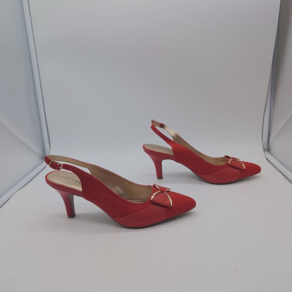 Other Karen Scott Sz 9.5 Elegant Red Slingback Heels Gladiss Size US 9.5 / IT 39.5 - 7 Thumbnail