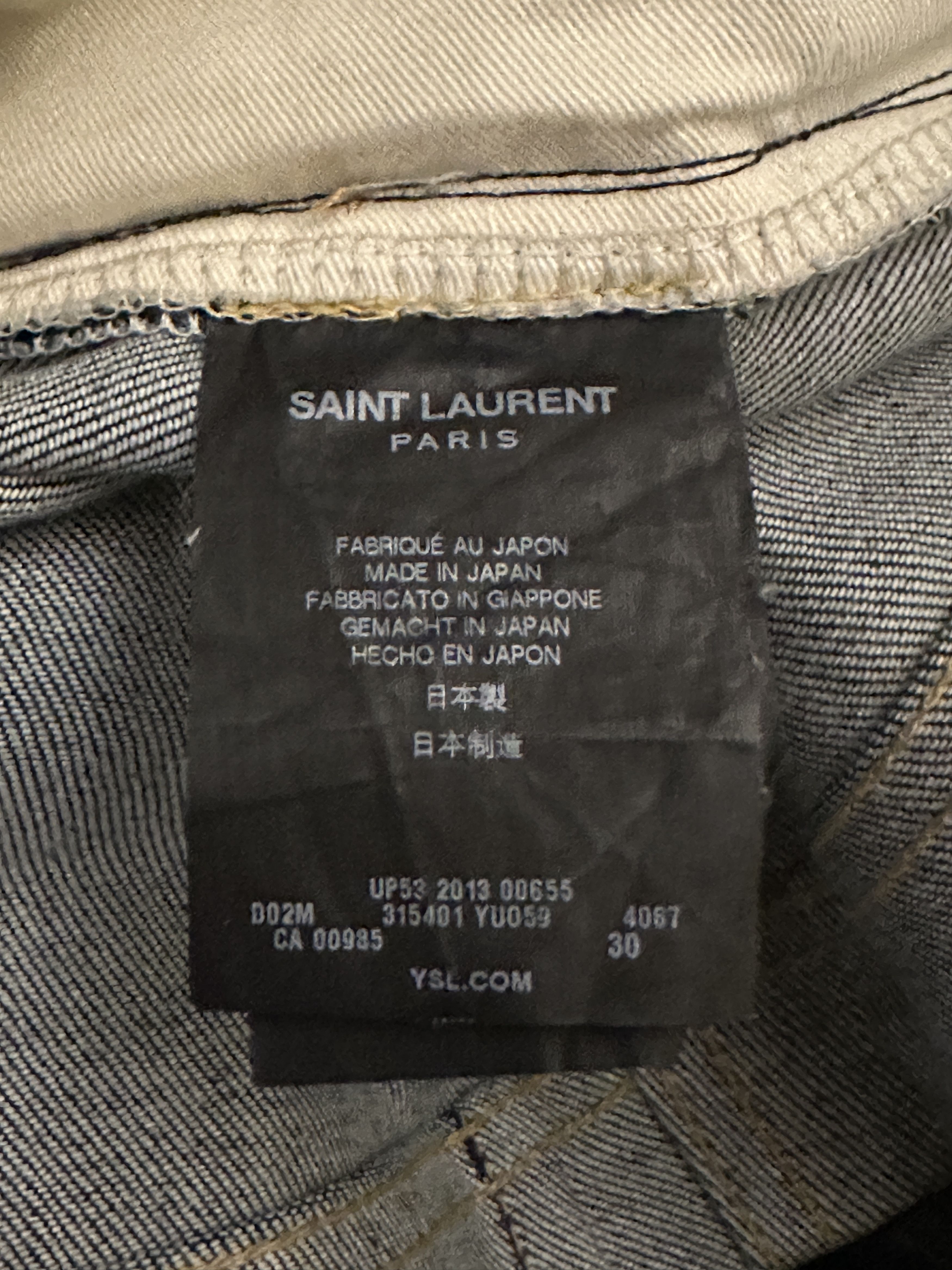 Saint Laurent Paris 2013 Raw Blue D02 Denim Size 30 RARE Size US 30 / EU 46 - 4 Thumbnail