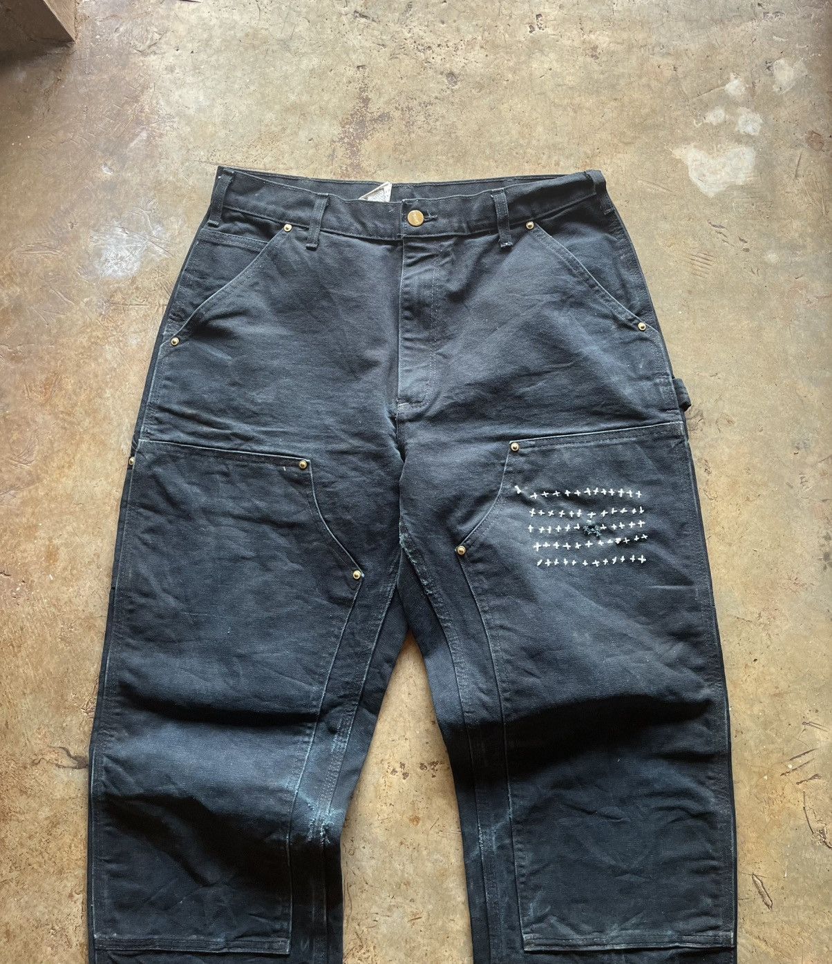 Carhartt Carhartt Double Knee Black Fade – Custom Repair Piece Size US 34 / EU 50 - 2 Thumbnail