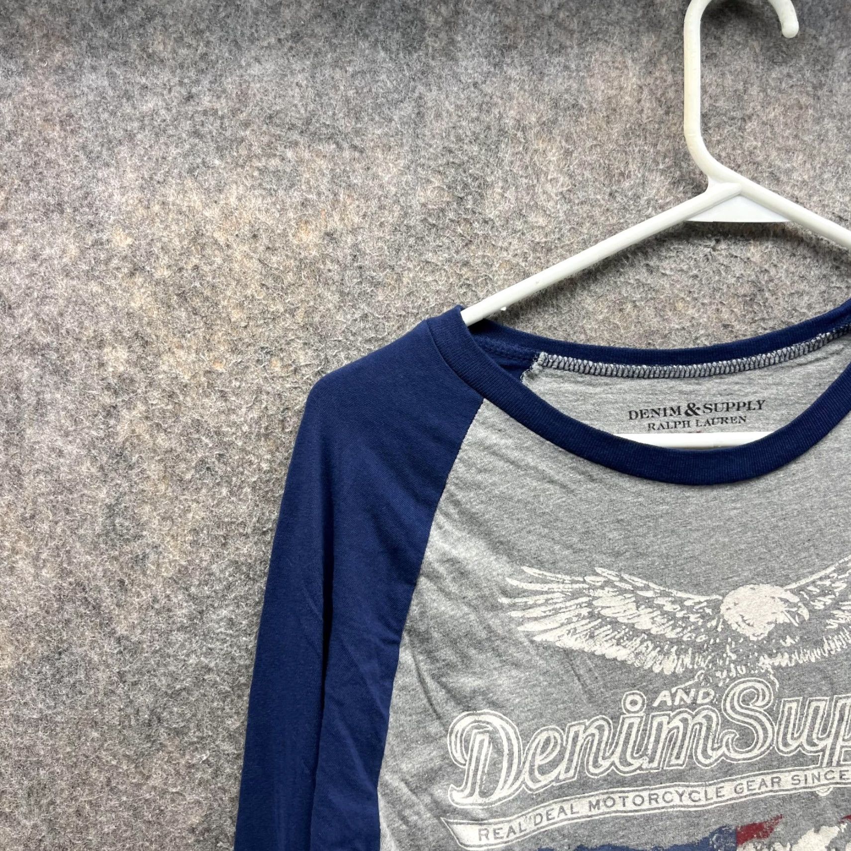 Ralph Lauren VINTAGE Denim & Supply Ralph Lauren Shirt Men Medium Gray Blue Long Sleeve USA Flag Cotton Size US M / EU 48-50 / 2 - 7 Thumbnail