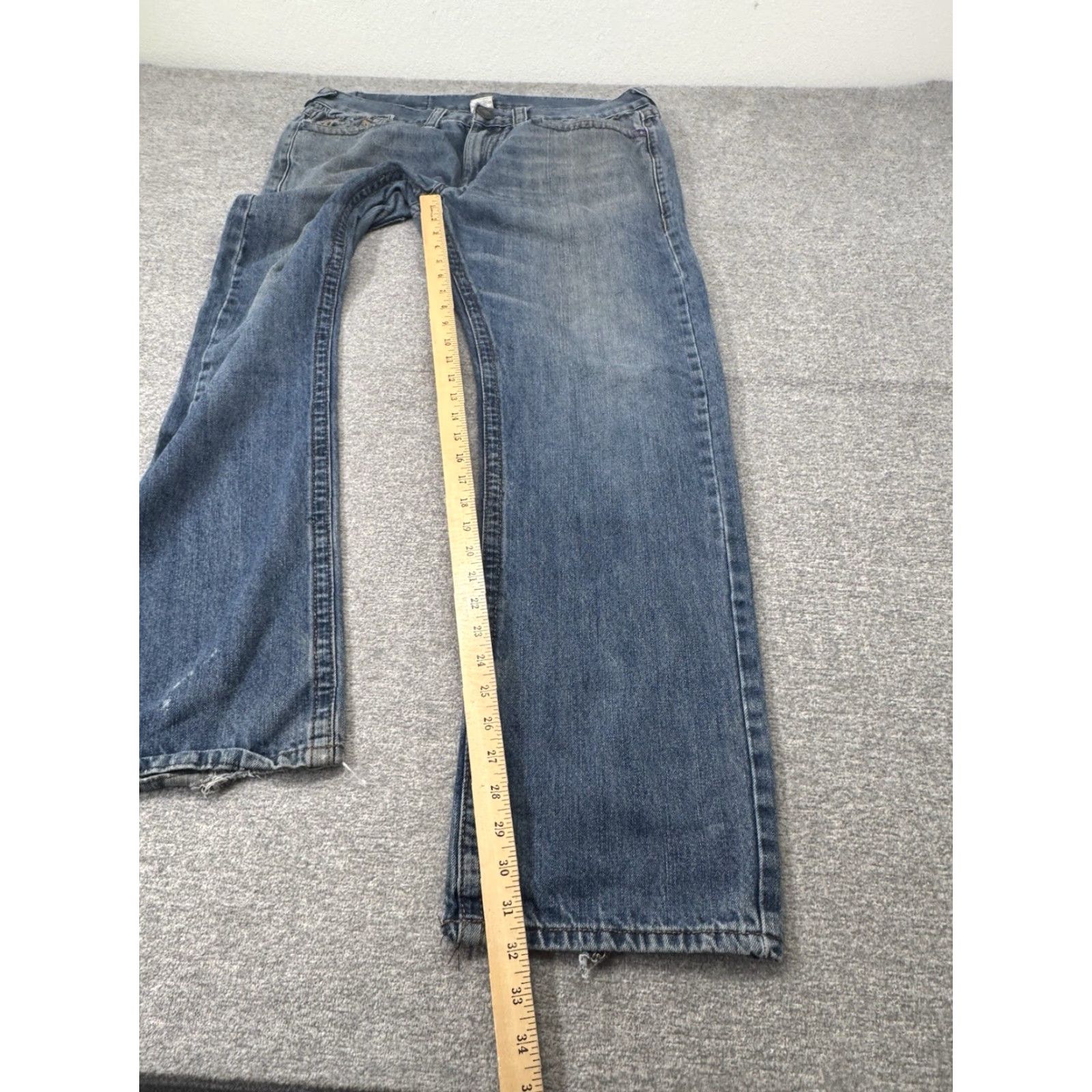 True Religion True Religion Jeans Mens 38x32 Joey Super T Straight Made USA Distressed Denim Size US 36 / EU 52 - 3 Thumbnail