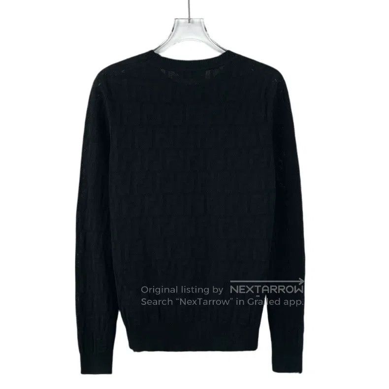 Fendi Fendi Black Logo Relief Full-Print Cotton Round Neck Long Size XS / US 0-2 / IT 36-38 - 2 Thumbnail