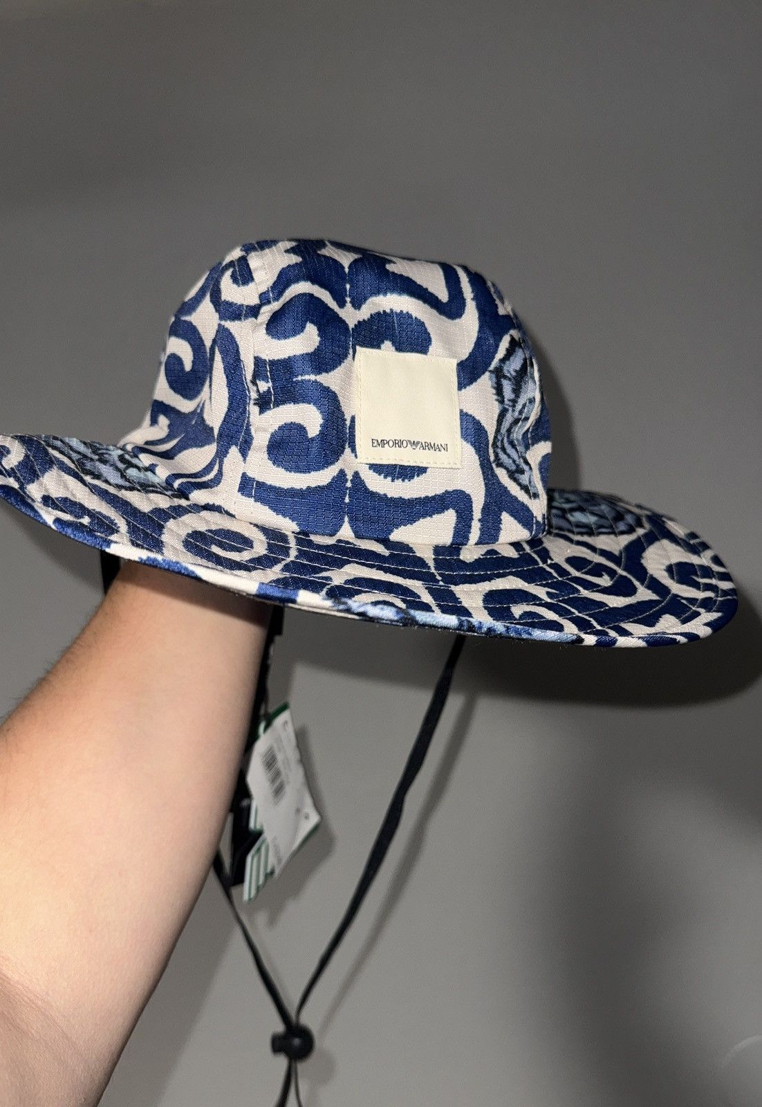 Emporio Armani Emporio Armani Patterned Panama Hat unisex Size ONE SIZE - 2 Thumbnail