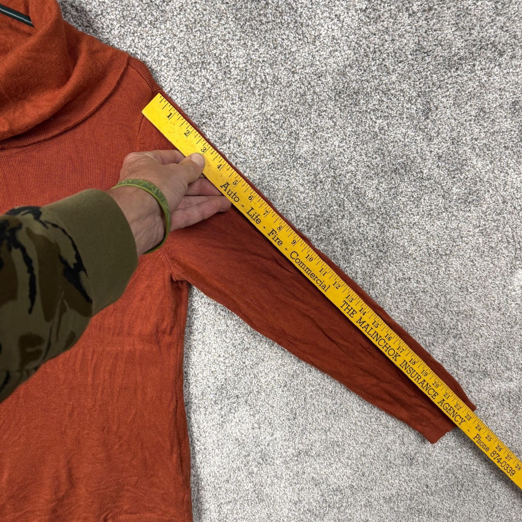 Vintage Chicos Sweater Women Orange Cowl Neck Asymmetrical Hem Cozy Winter Tunic Size 2 Long Sleeve Knit Cotton Rayon Nylon Size XS / US 0-2 / IT 36-38 - 4 Thumbnail