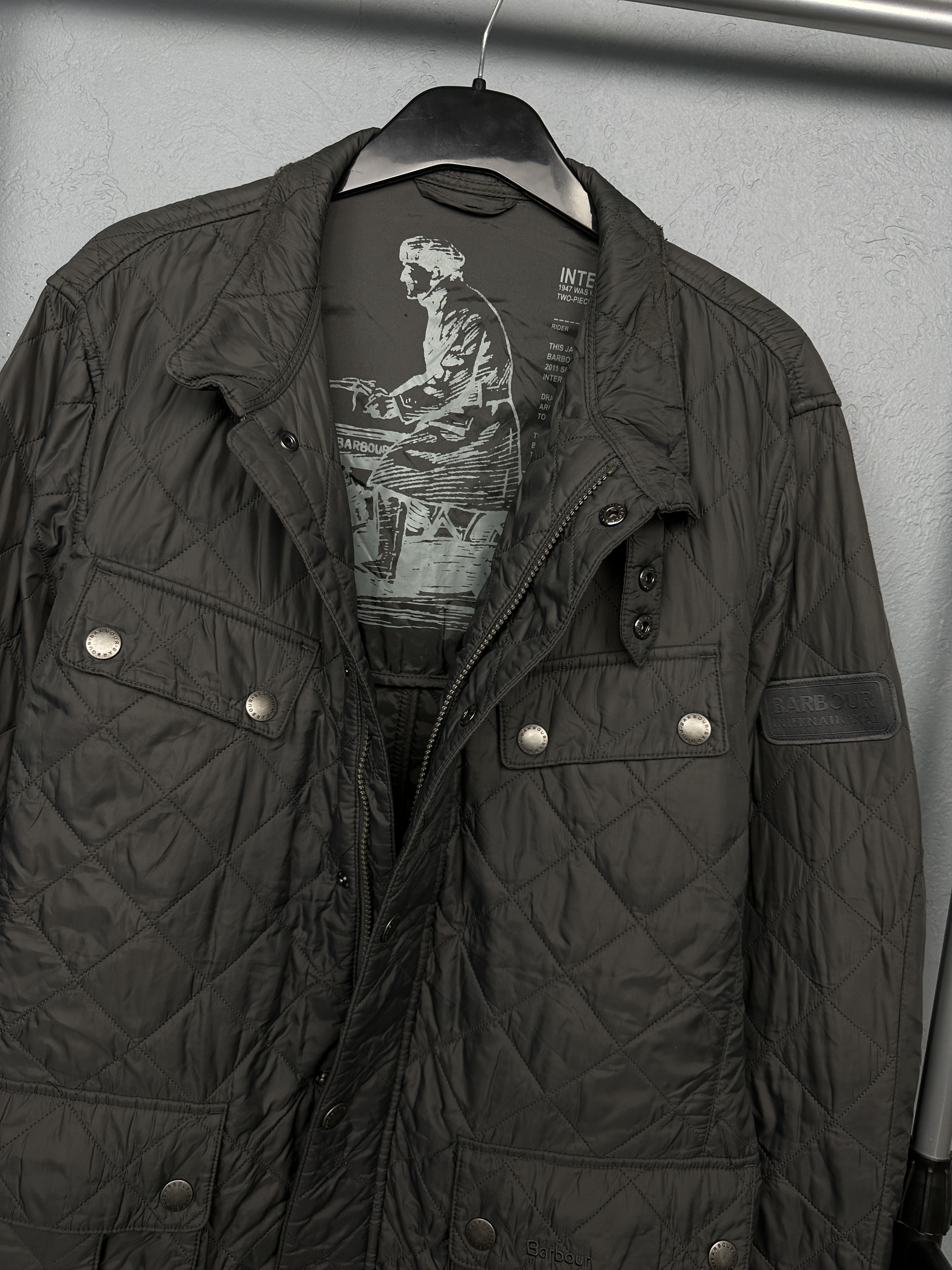 Barbour Barbour International Ariel Mens Quilted Jacket Size US XL / EU 56 / 4 - 2 Thumbnail