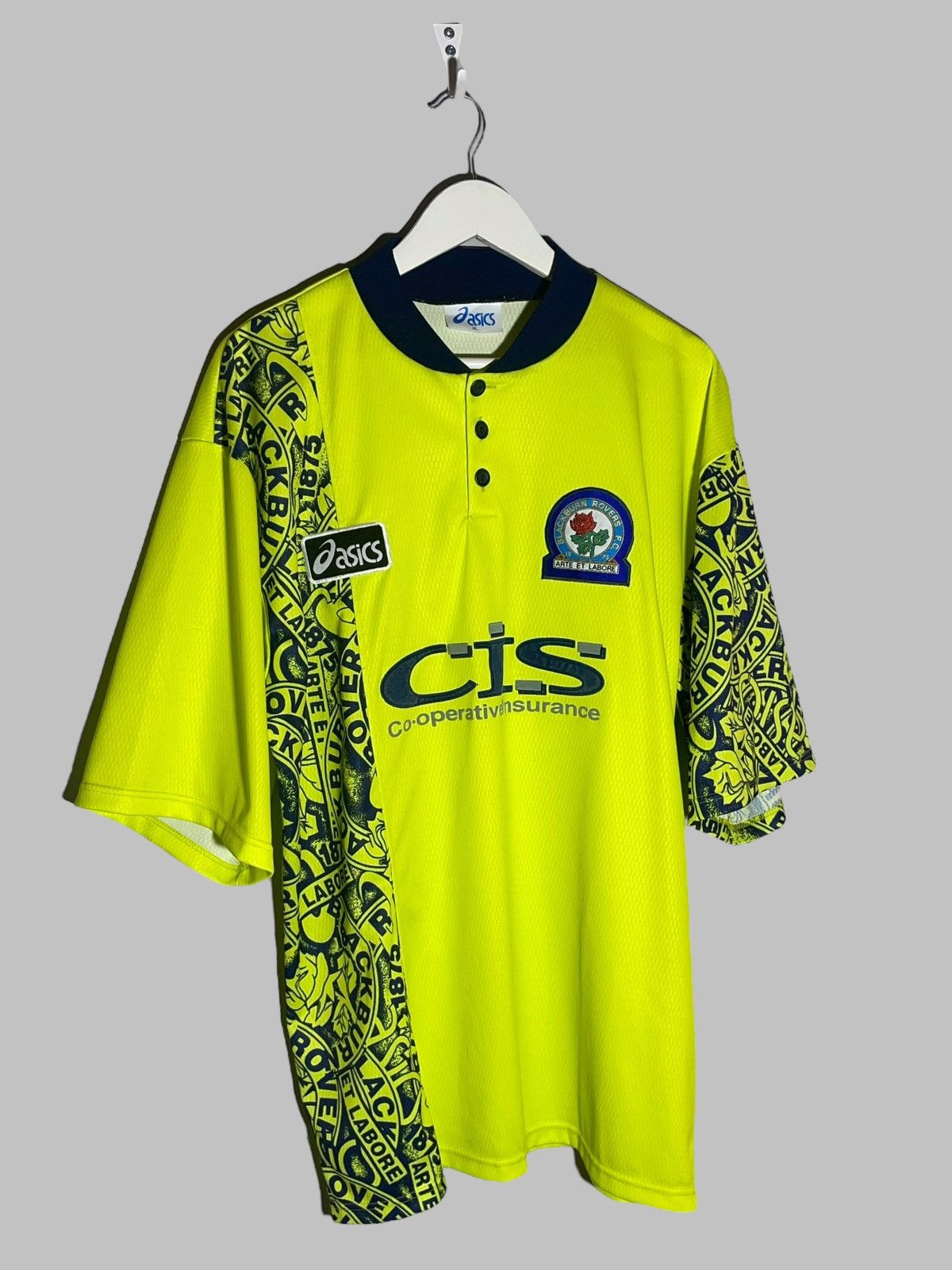 Asics × Vintage Blackburn Rovers ASICS 1996/97 Away Vintage Football Shirt Size US XL / EU 56 / 4 - 2 Thumbnail