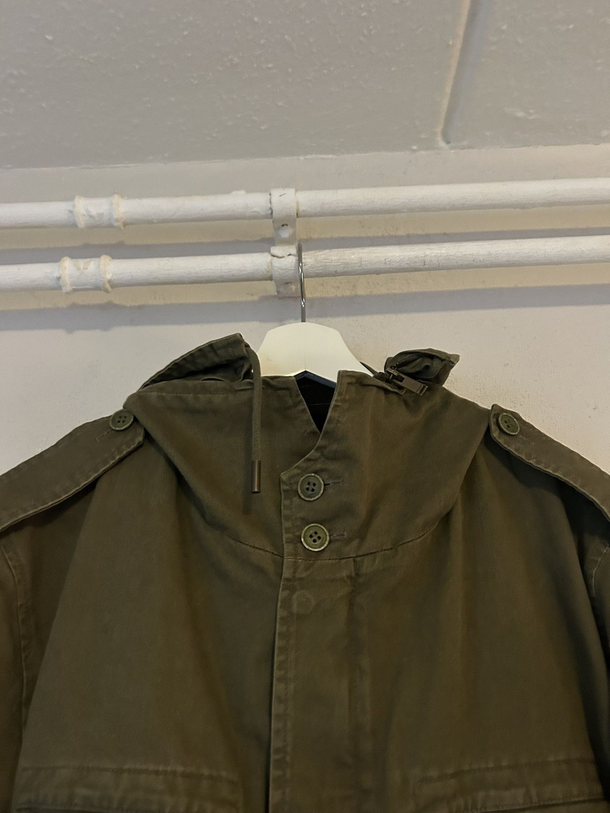 Saint Laurent Paris Saint Laurent Military Hooded Jacket with Embroidered Patch Size US M / EU 48-50 / 2 - 3 Thumbnail