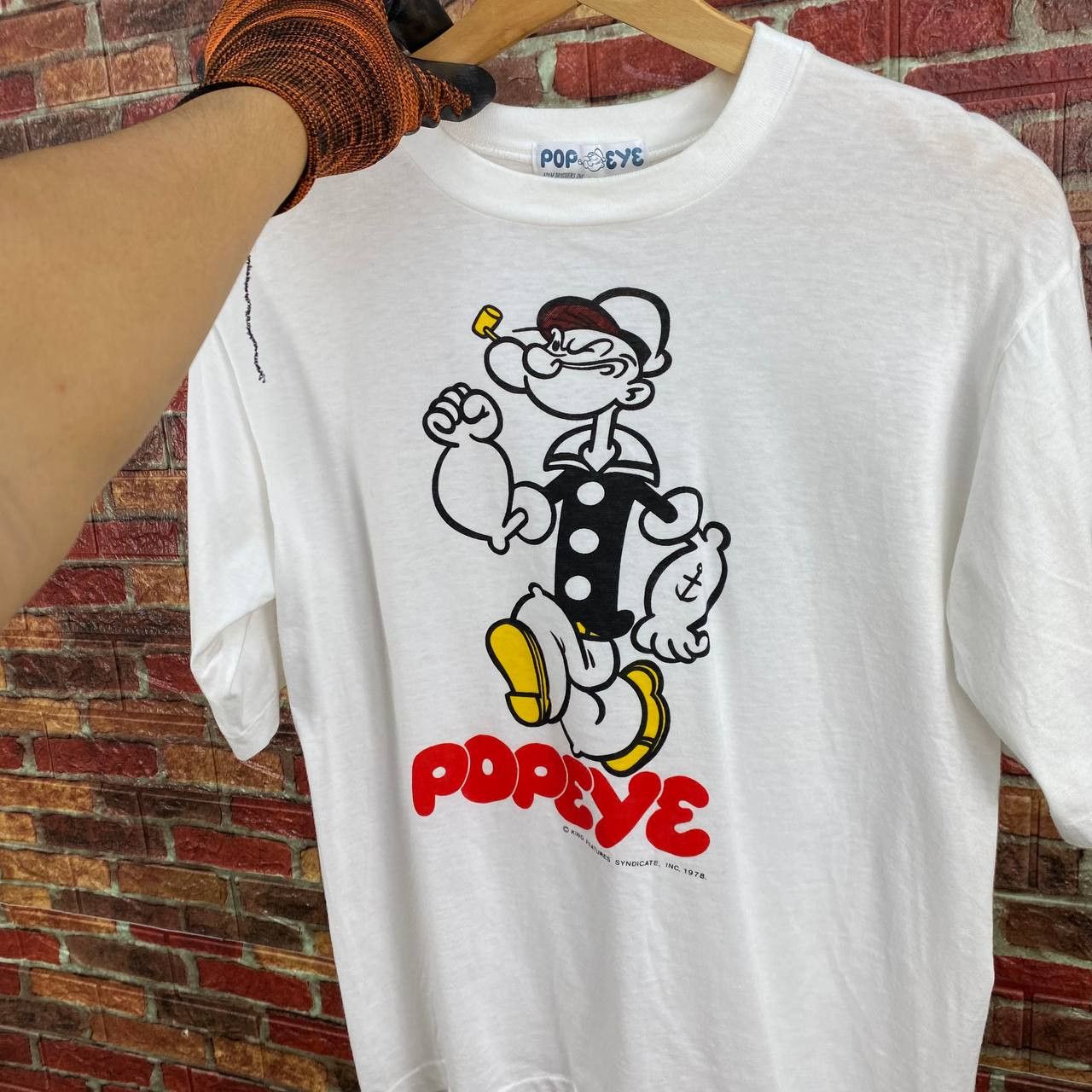 Vintage VINTAGE POPEYE SAILORMAN 1978 single-stitch PAPERTHIN TEES Size US M / EU 48-50 / 2 - 7 Thumbnail