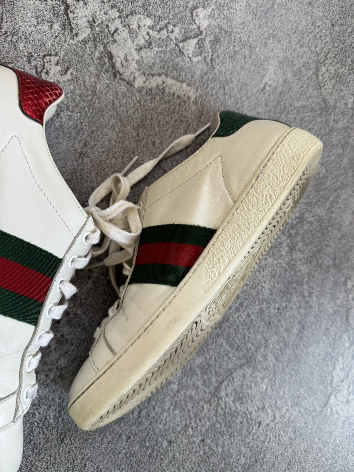 Designer × Gucci Gucci 36size white ACE leather low top sneakers shoes 431942 Size US 6 / IT 36 - 24 Thumbnail