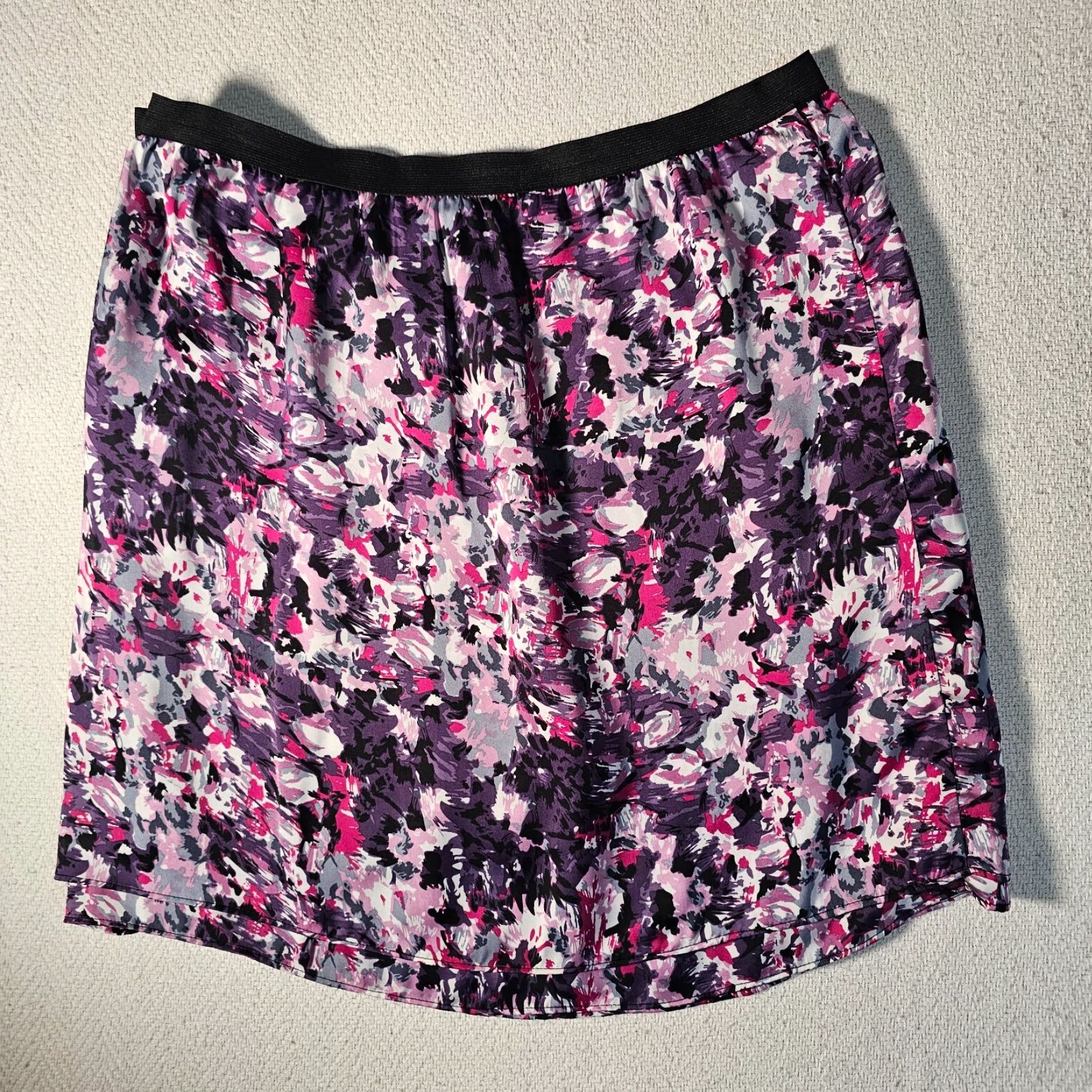Vintage Hanna & Gracie Women Purple Geometric Skirt XL Elastic Waistband Size 40" / US 18 - 6 Thumbnail