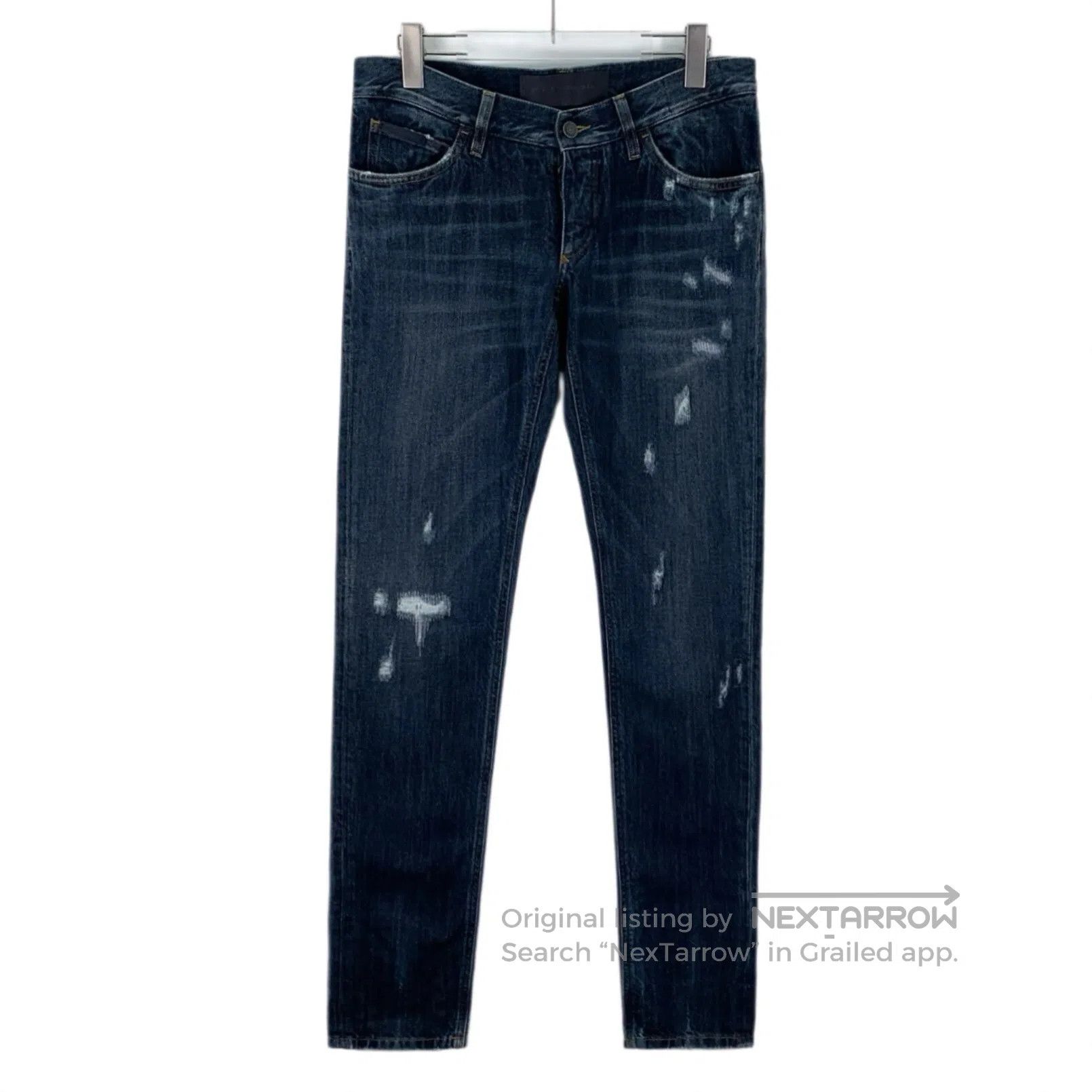Dolce & Gabbana Dolce Gabbana Dark blue water-washed destroyed design cott Size US 30 / EU 46 - 1 Thumbnail
