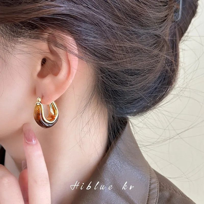 Other Simple Geometric Brown Hoop Earrings Size ONE SIZE - 5 Thumbnail