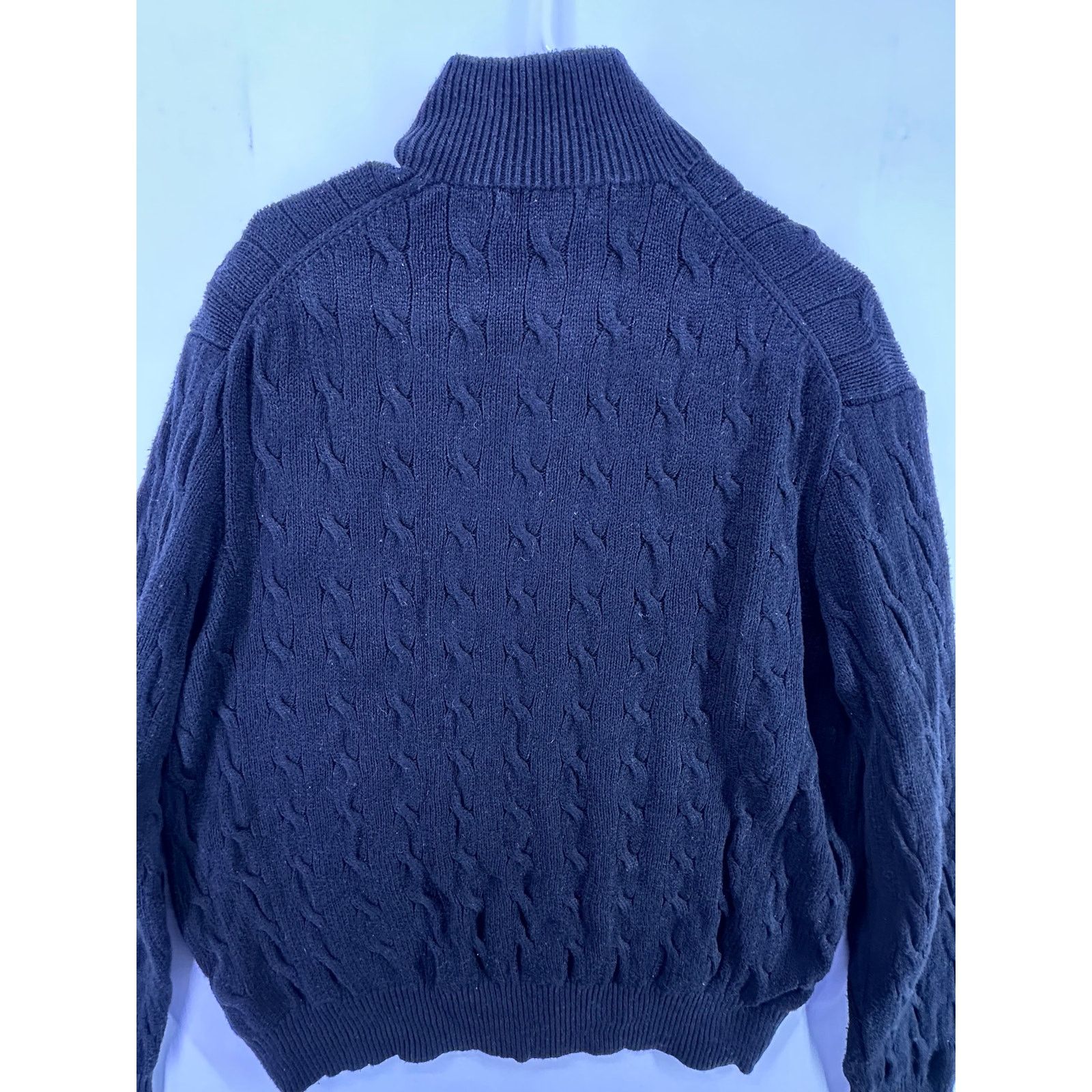 Polo Ralph Lauren Polo Ralph Lauren Black Cable Knit 1/4Zip Purple Pony SizeXL Size US XL / EU 56 / 4 - 13 Thumbnail
