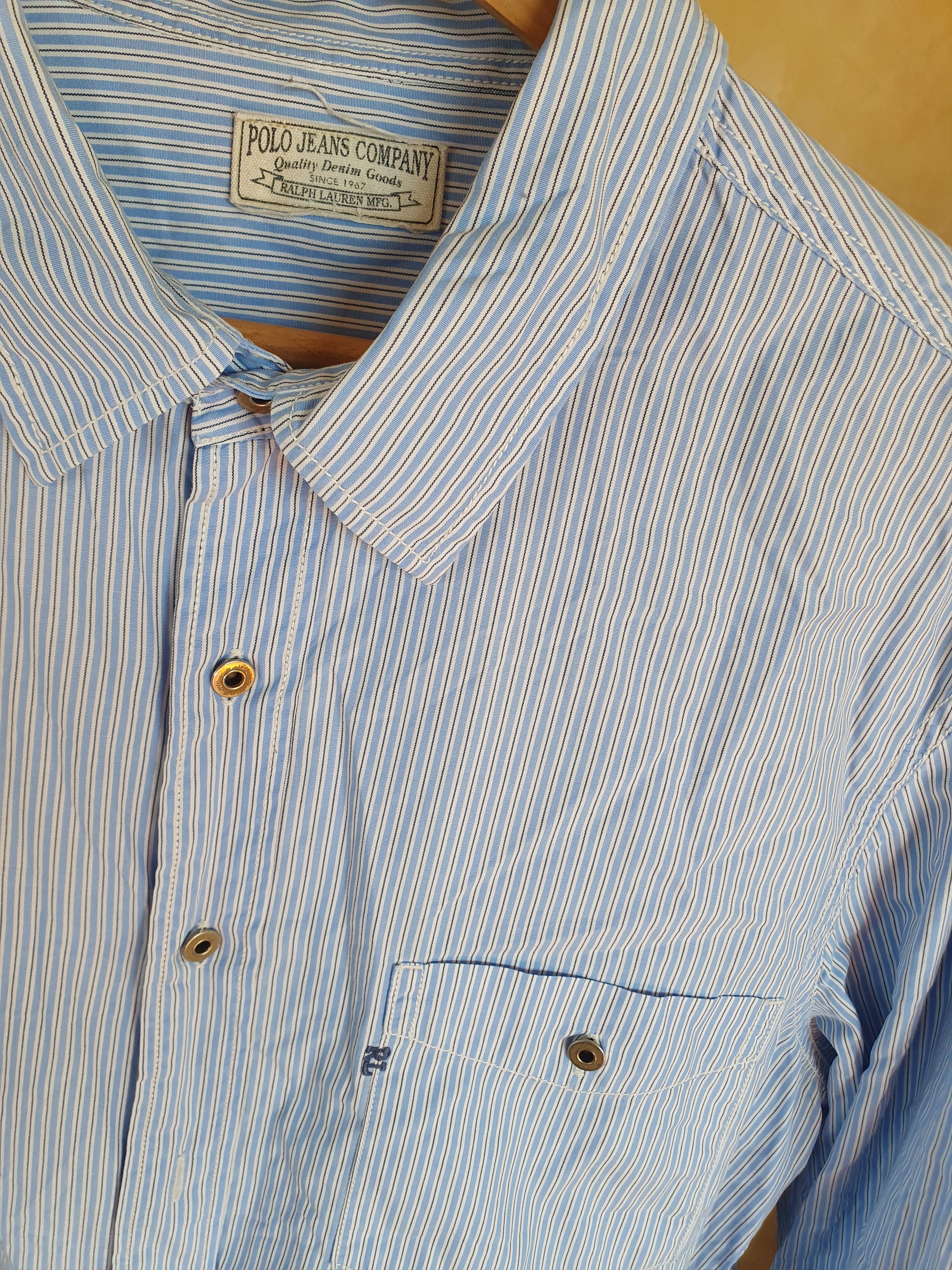 Polo Ralph Lauren Polo Ralph Lauren Polo Jeans Company Pin Striped Shirt sz L Size US L / EU 52-54 / 3 - 2 Thumbnail