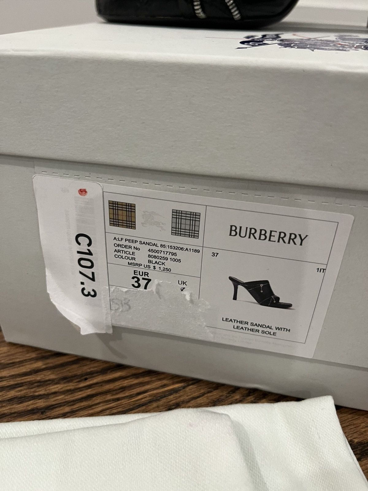 Burberry Burberry Leather Peep Sandals Size US 7 / IT 37 - 25 Thumbnail