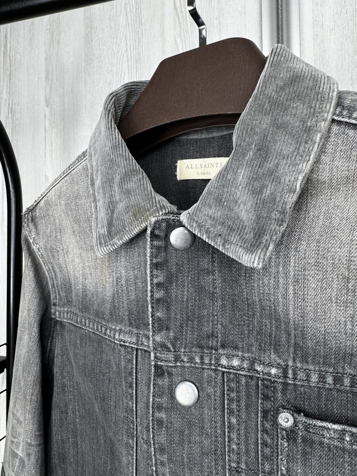 Allsaints Allsaints faded distressed grey gault denim jacket size XS Size US XS / EU 42 / 0 - 6 Thumbnail