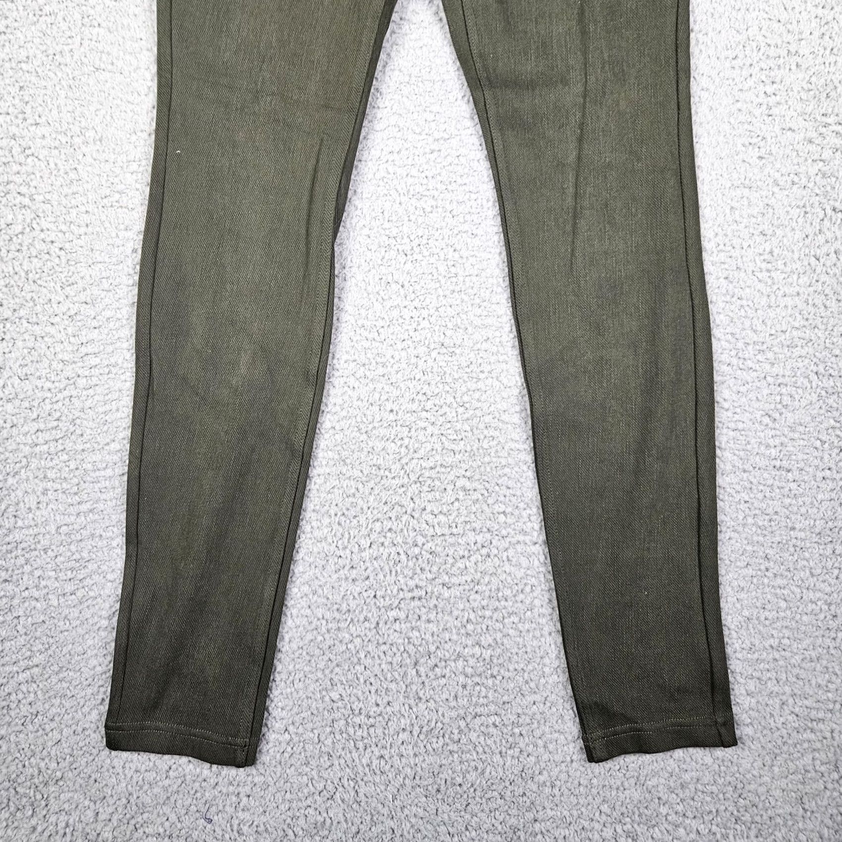Vintage HUE Women's Green Skinny Pull On Pant S Casual Cotton Polyester Spandex Pants Pant Womens Small Green Skinny Legging Outdoor 90s? Size 28" / US 6 / IT 42 - 8 Thumbnail