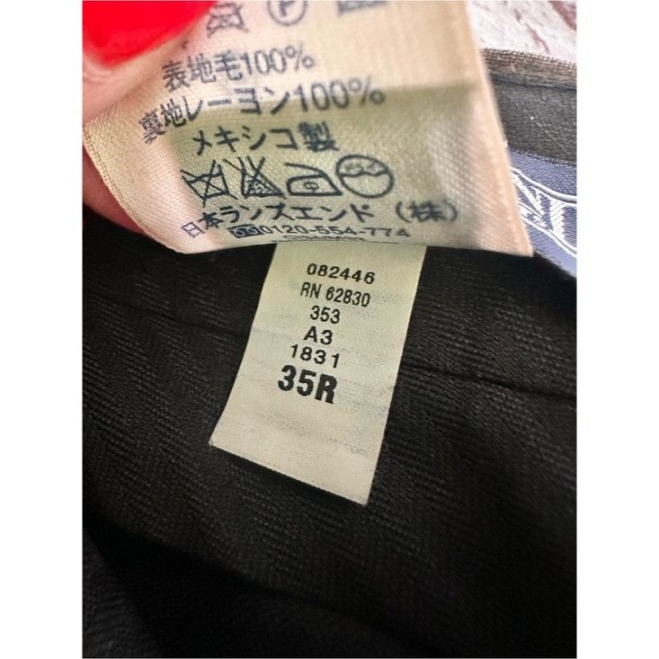 Lands' End Vintage Lands’ End 100% Wool Tailored Pleat Front Dress Pant Size US 35 - 8 Thumbnail