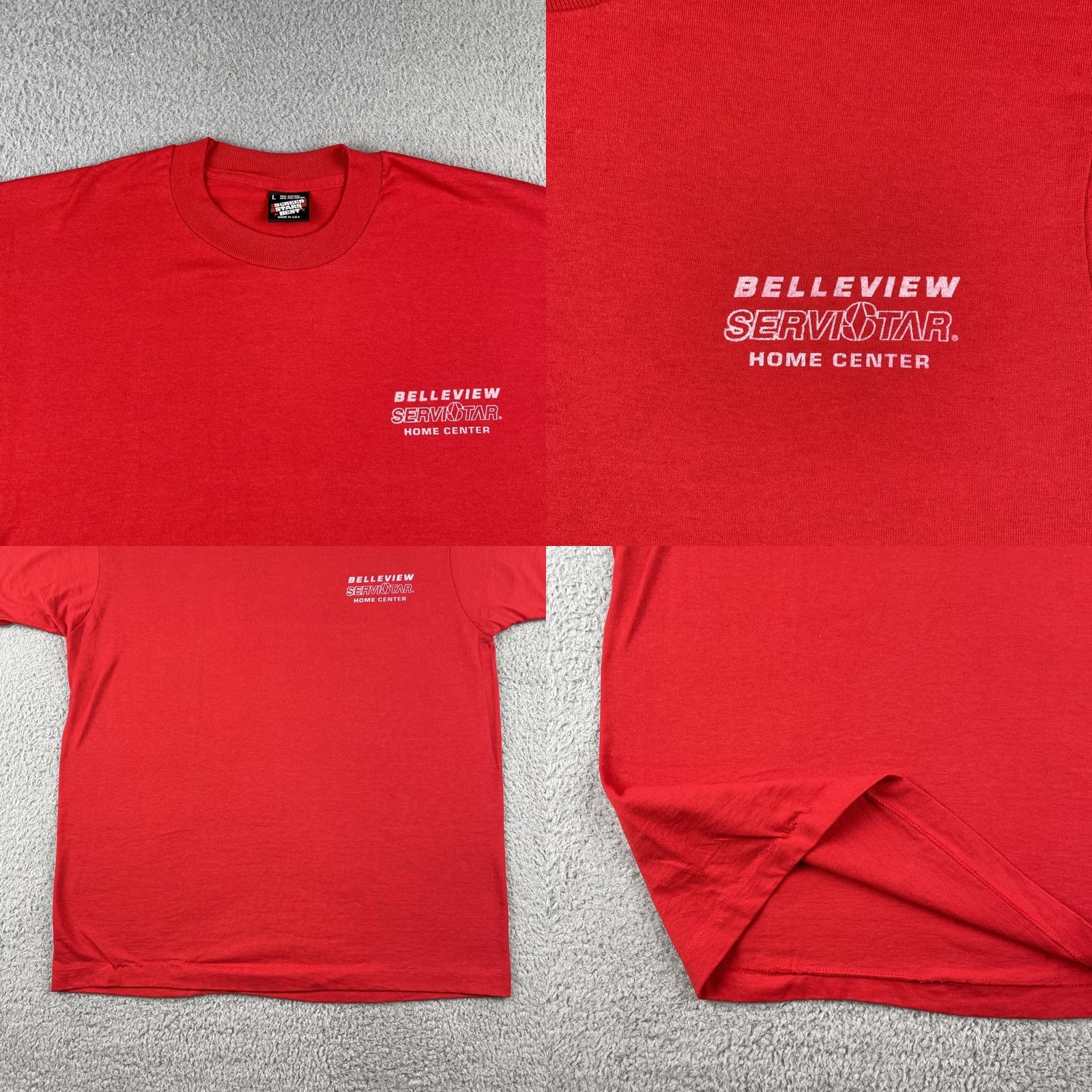 Vintage VINTAGE Screen Stars Best Shirt Mens L Red 80s 90s USA Trucker Vtg Blood Orange Cotton Blend Polyester Short Sleeve Crew Neck Size US L / EU 52-54 / 3 - 8 Thumbnail