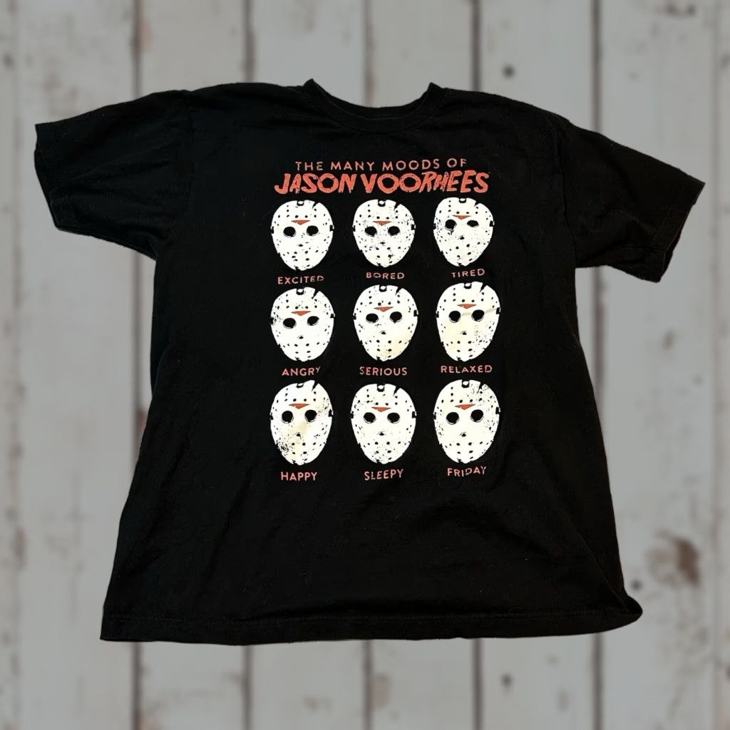 Vintage Friday the 13th Shirt Halloween Horror Movie Jason Voorhees Cotton Mens XL Black Crew Neck Short Sleeve Graphic Print - Mens T-Shirt Size US XL / EU 56 / 4 - 1 Thumbnail