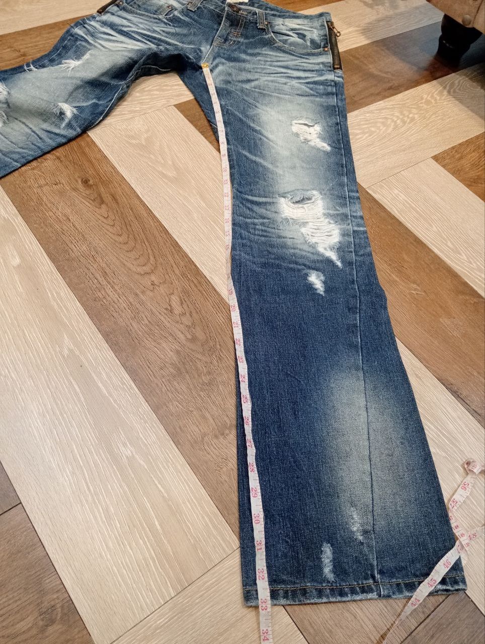 Japanese Brand DAISY BLUE DISTRESSED FLARED DENIM PANTS Size US 32 / EU 48 - 13 Thumbnail