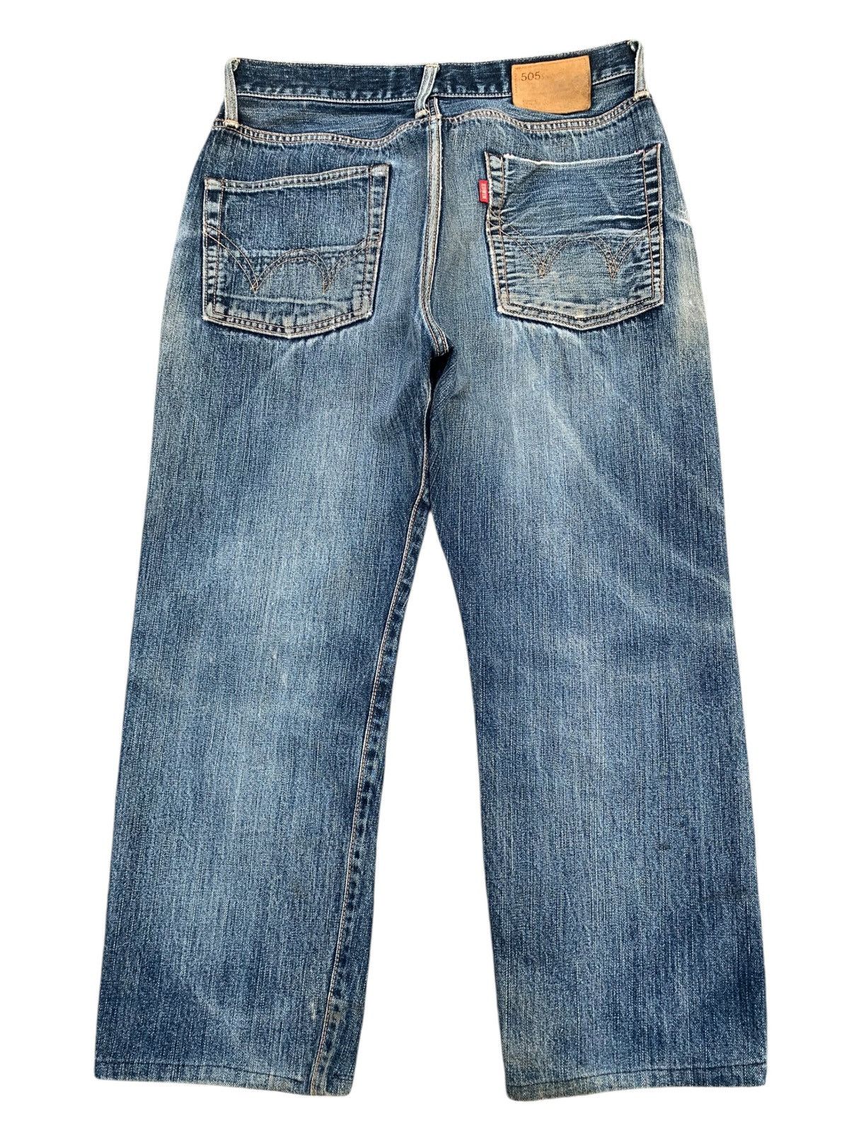 Edwin VINTAGE EDWIN 505 SELVEDGE FADED & RUSTY DISTRESSED DENIM Size US 32 / EU 48 - 2 Thumbnail