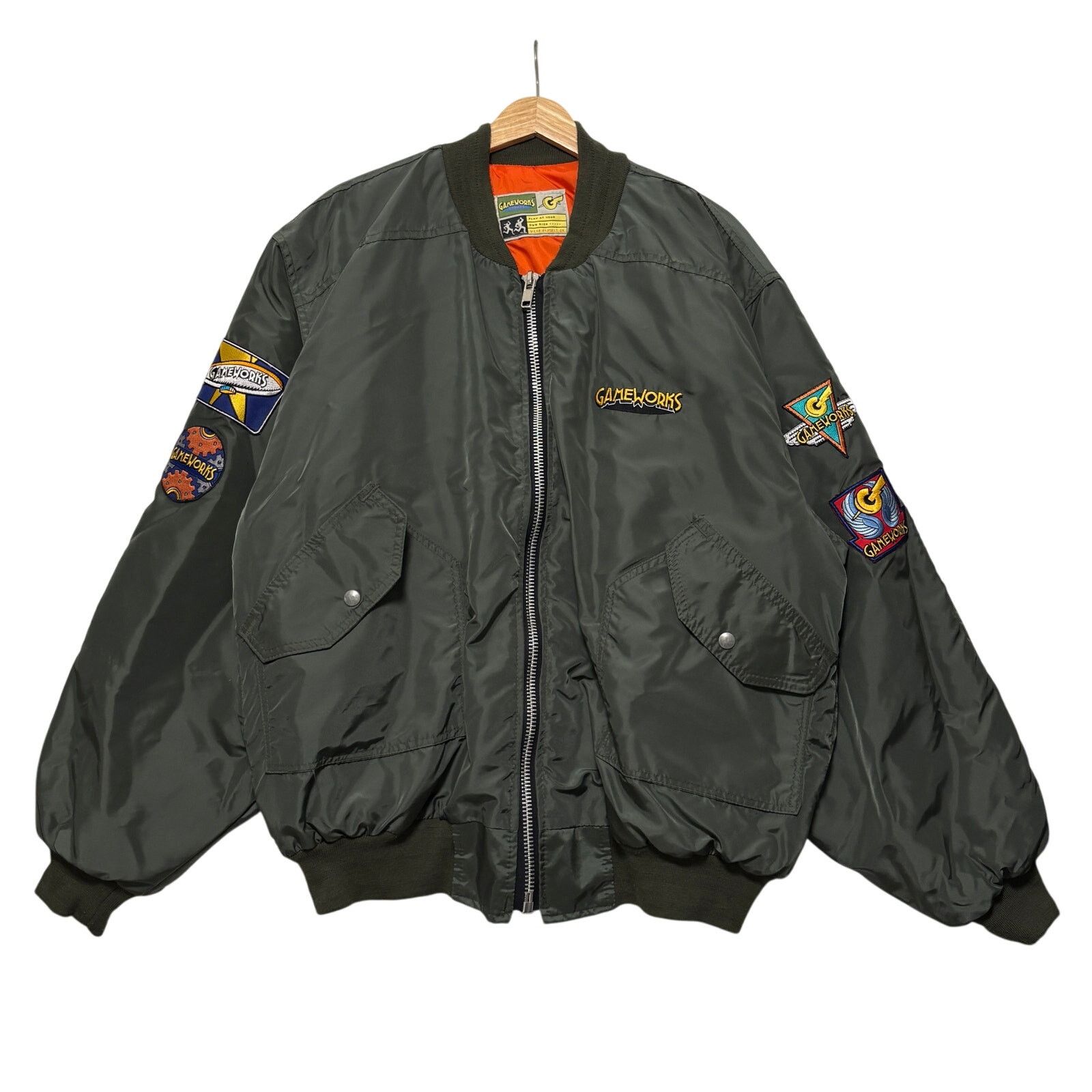 Vintage VTG 90's Sega Gameworks Green Reversible Bomber Jacket XL Size US XL / EU 56 / 4 - 1 Thumbnail