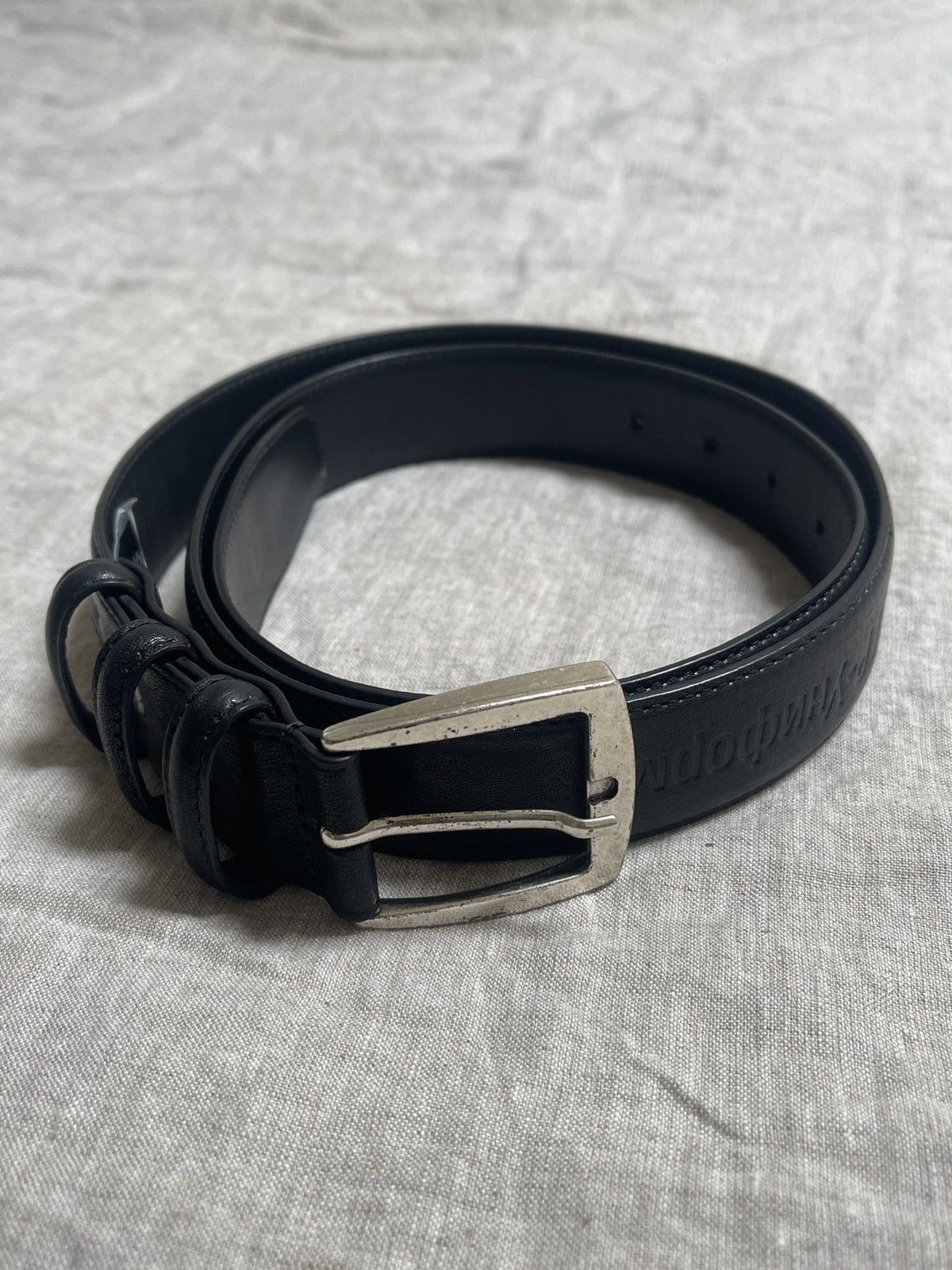 GR-Uniforma GR-Uniforma Black Leather Embossed Belt | Gosha Rubchinskiy Size ONE SIZE - 3 Thumbnail