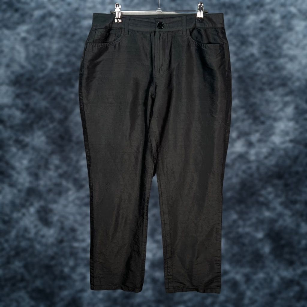 Ralph Lauren Lauren Ralph Lauren Black Silk Straight Leg Pants Womens Size 6 Size 28" / US 6 / IT 42 - 1 Thumbnail