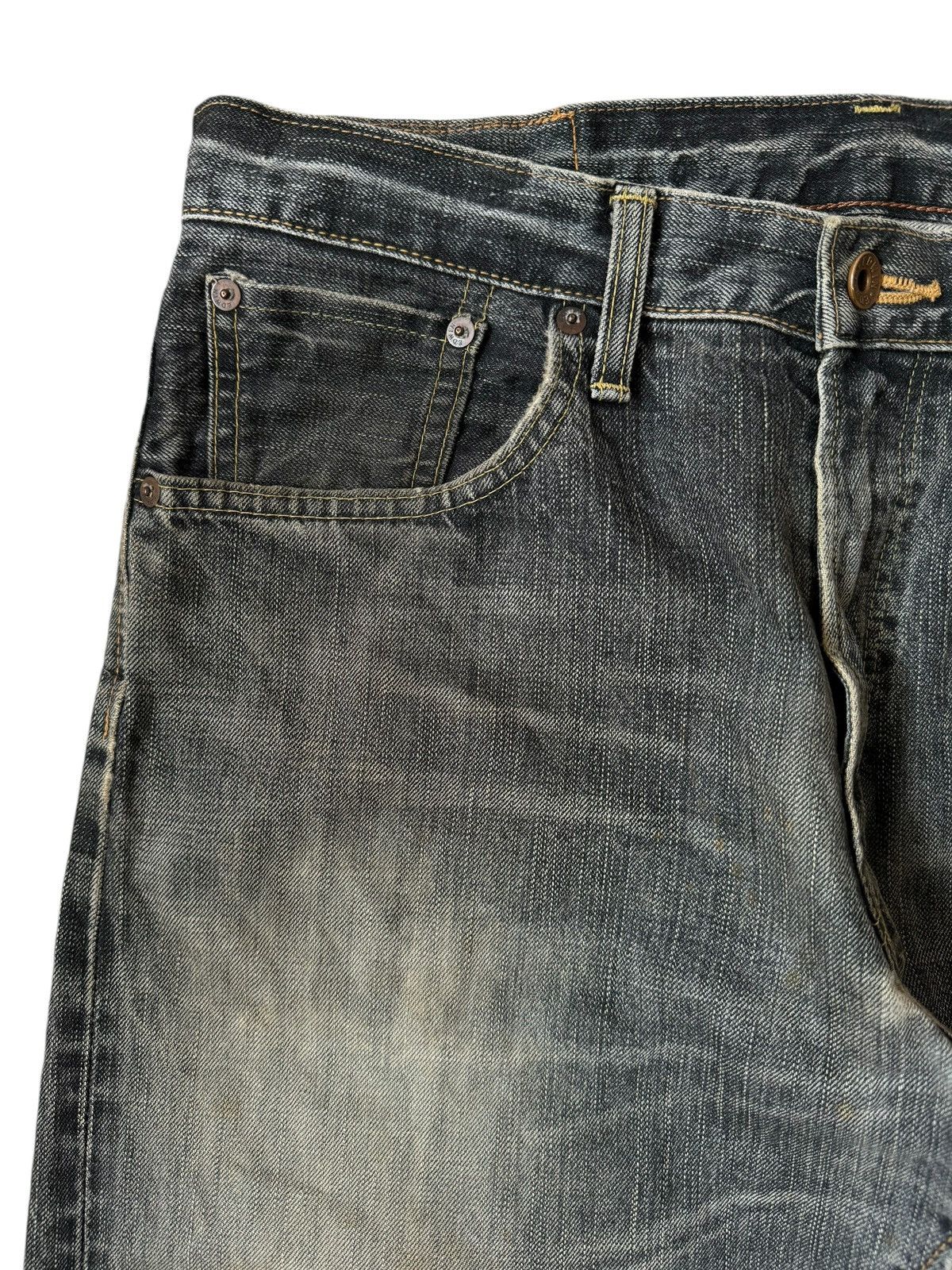 If Six Was Nine Vintage Edwin 505ZX Mud Wash Selvedge Jeans Size US 33 - 3 Thumbnail