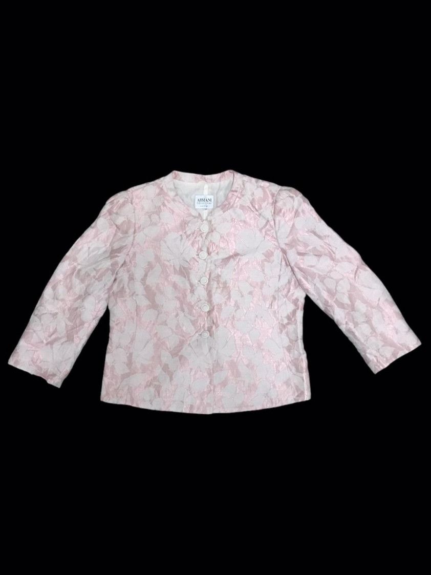 Armani Armani Collezioni Pink Floral Jacquard Button Up Jacket Size M / US 6-8 / IT 42-44 - 1 Thumbnail