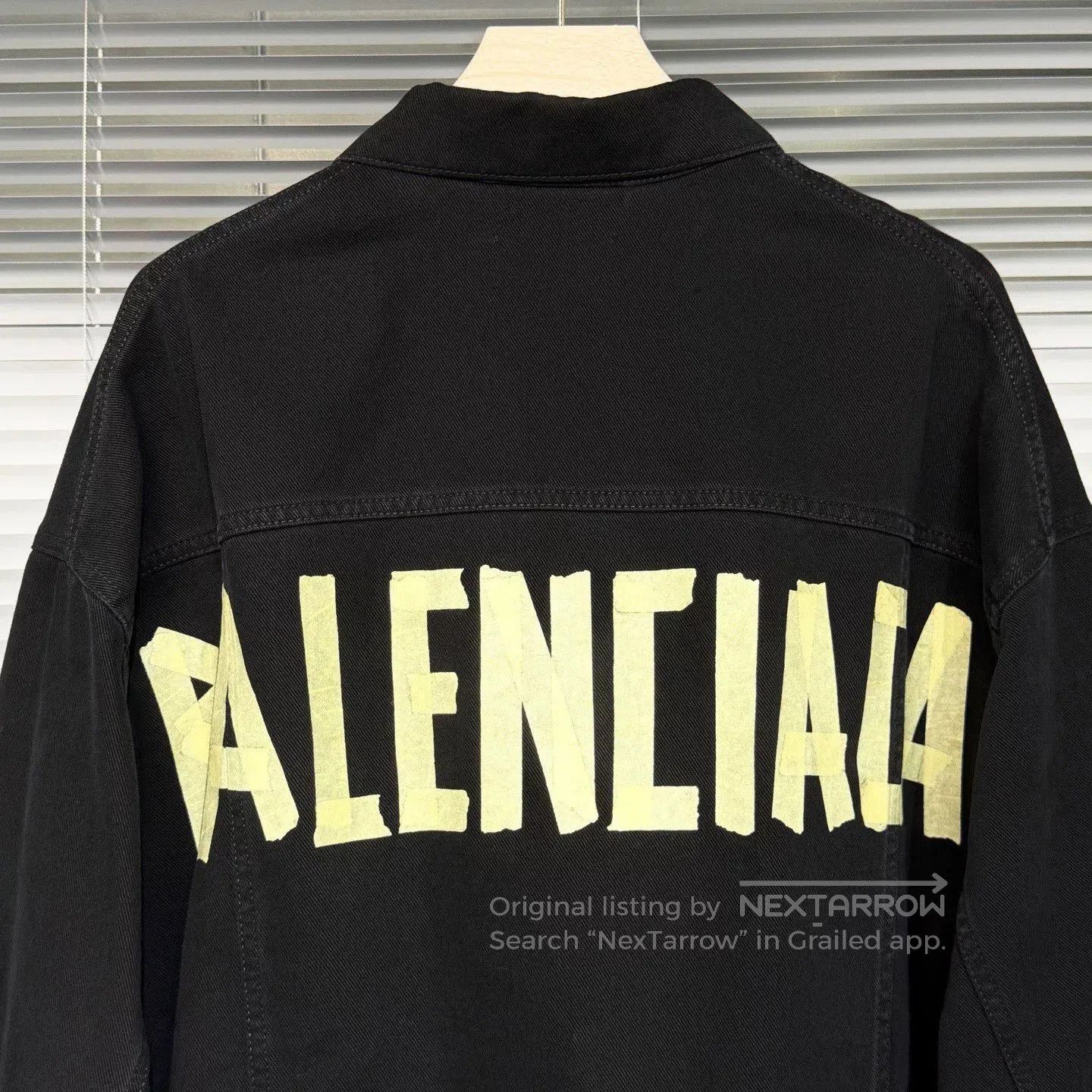 Balenciaga black balenciaga denim jacket with logo. Size US M / EU 48-50 / 2 - 4 Thumbnail